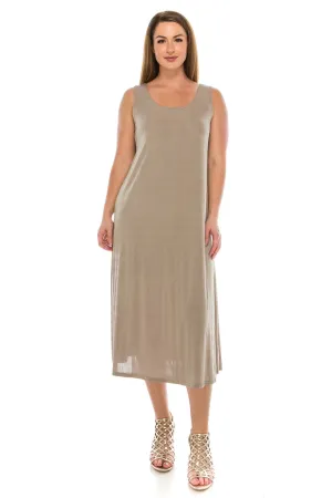 019- Jostar Slinky Sleeveless Long Dress- Taupe