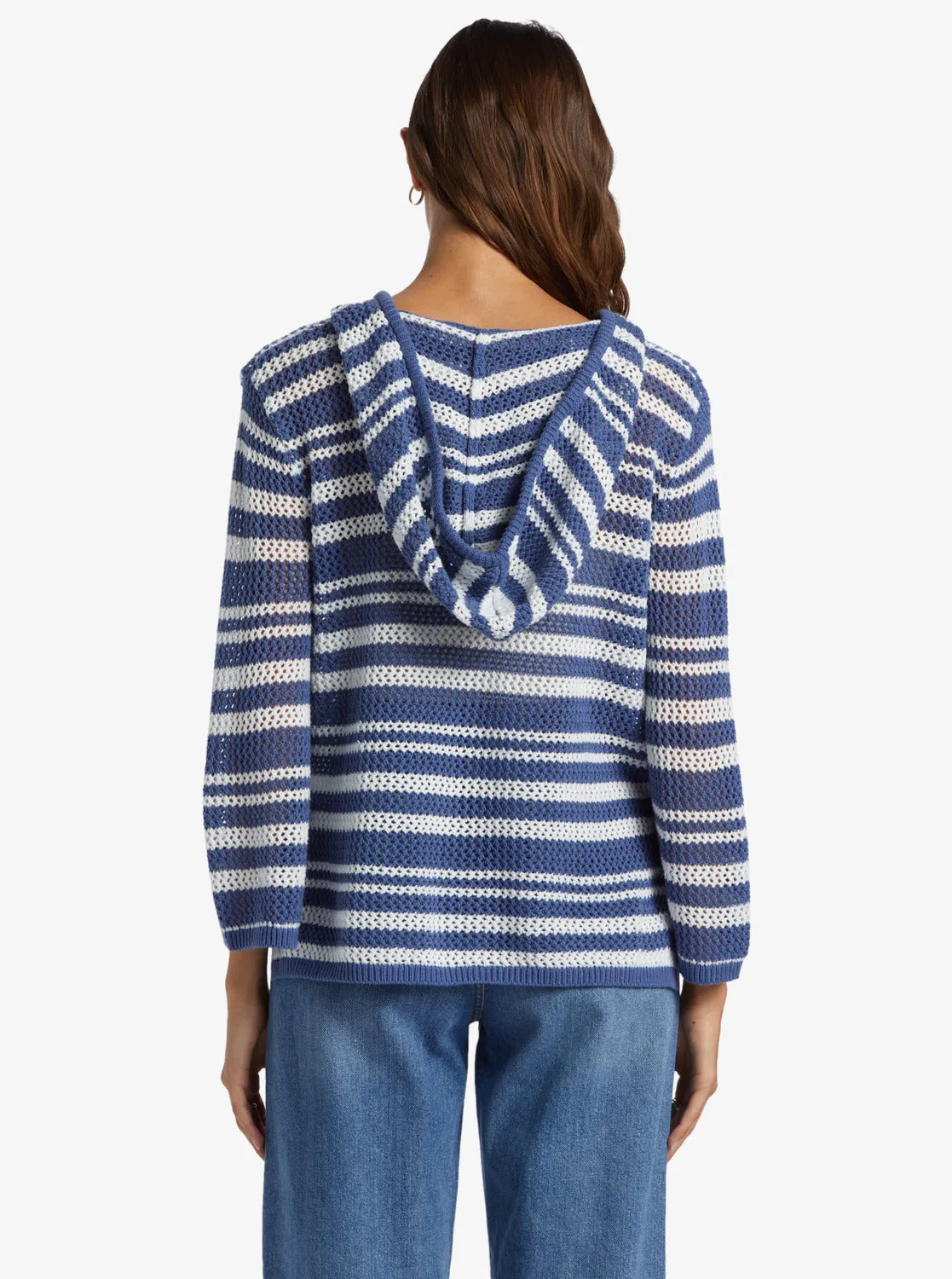 After Beach Break Stripe V-Neck Sweater - Snow White Montauk Stripe