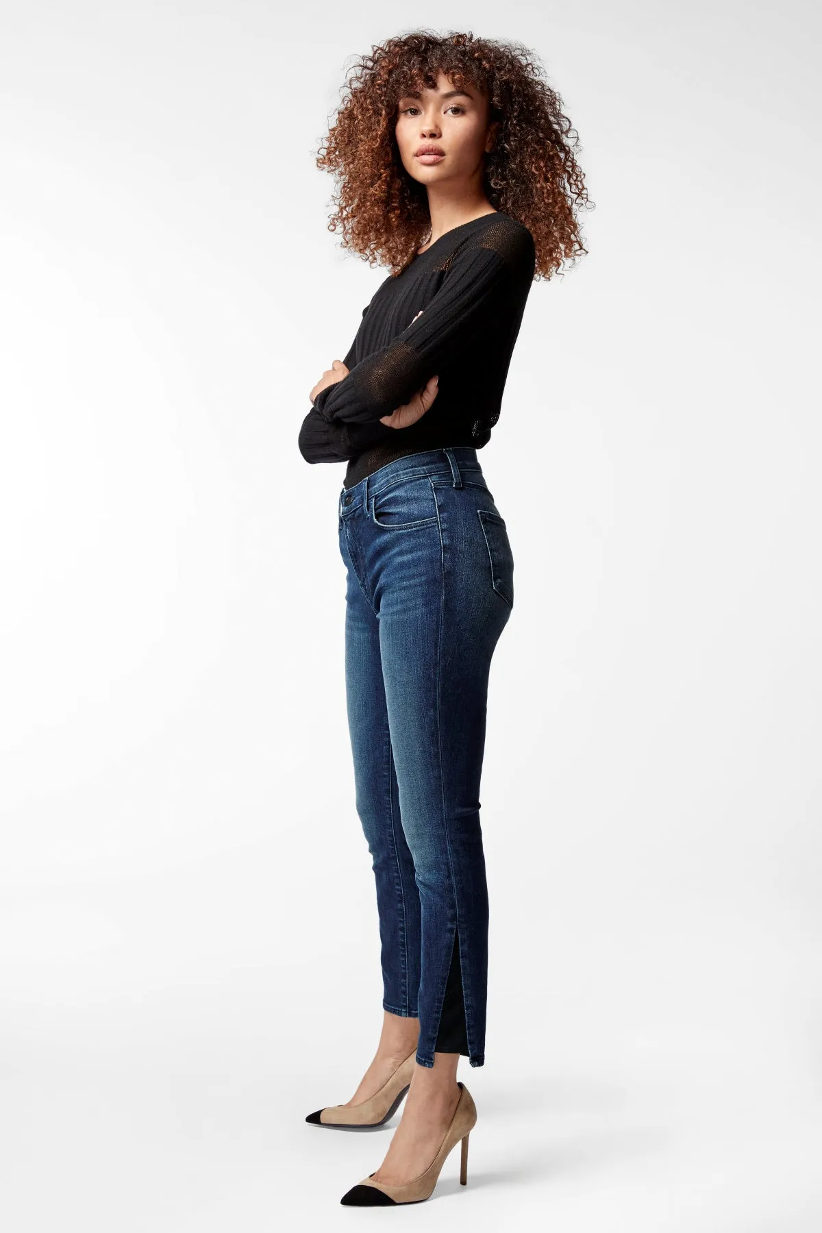 Alana High Rise crop skinny Dark Torrent Jeans