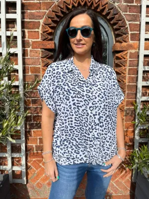 Animal Print Knot Shirt Pam