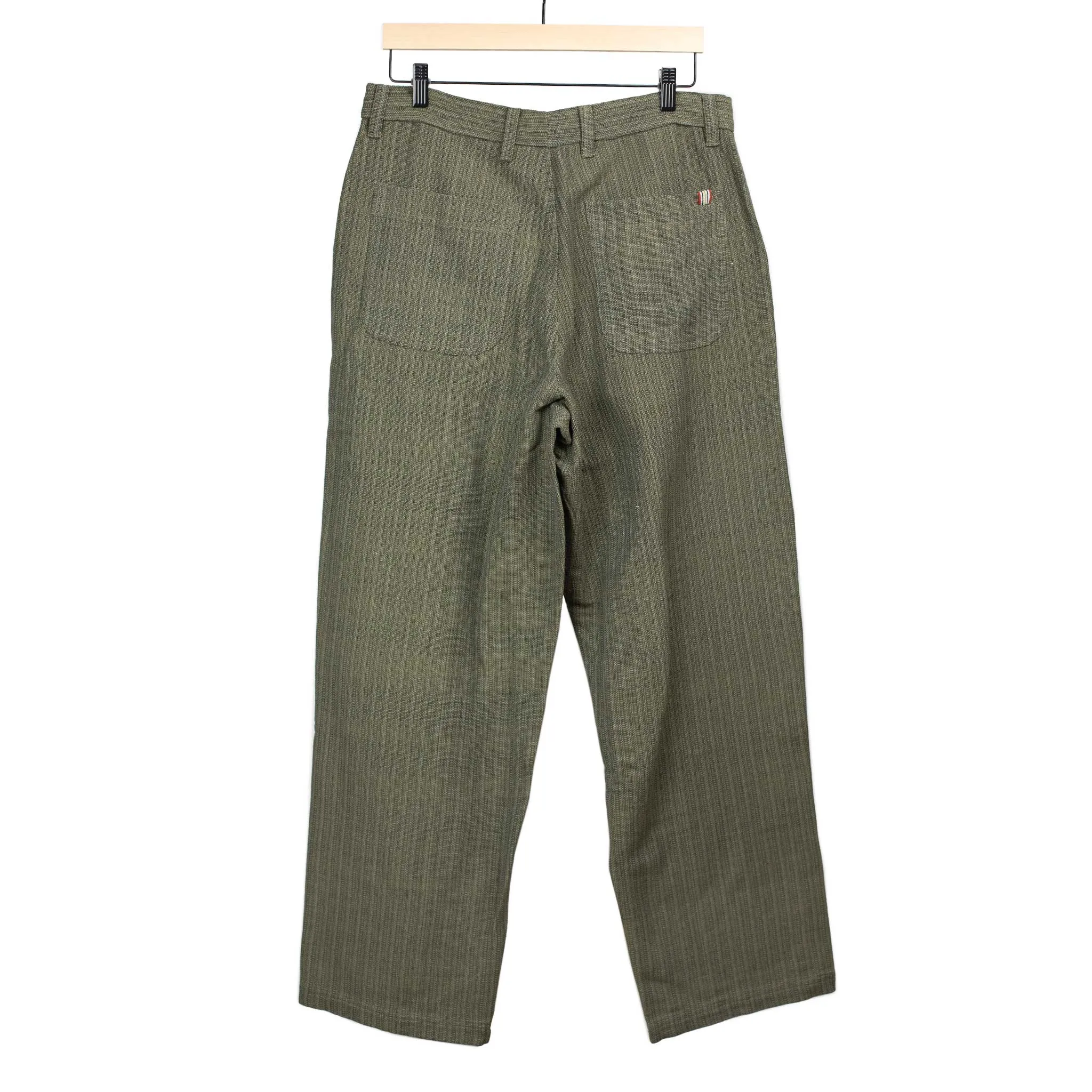 Antonio trouser in olive handloom cotton