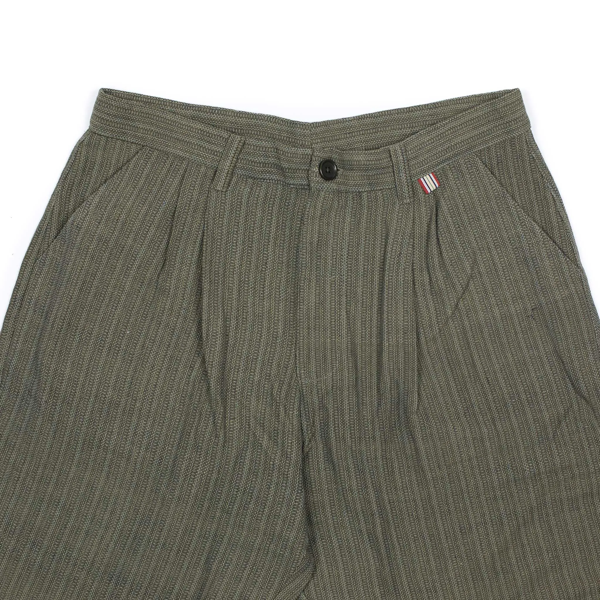 Antonio trouser in olive handloom cotton