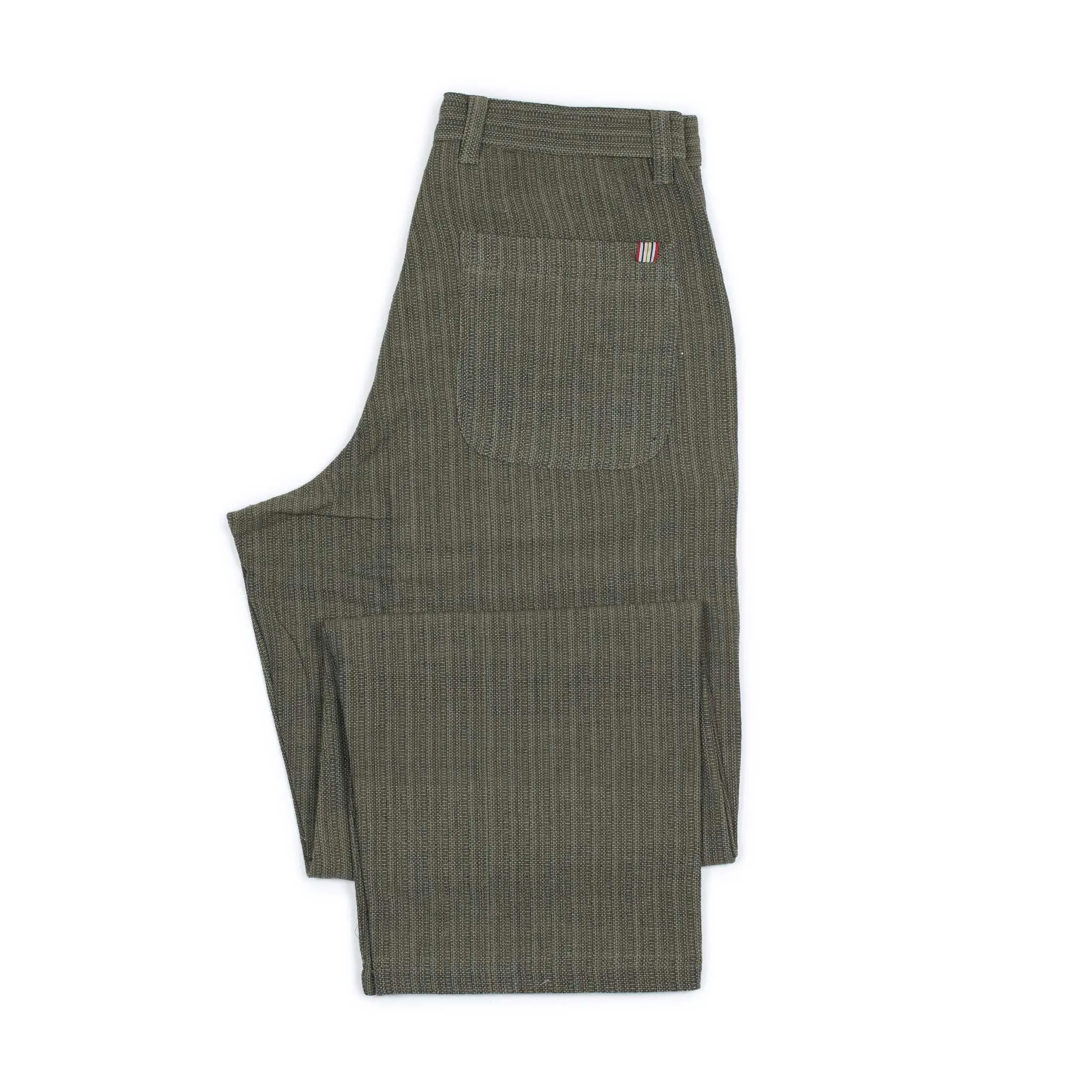 Antonio trouser in olive handloom cotton