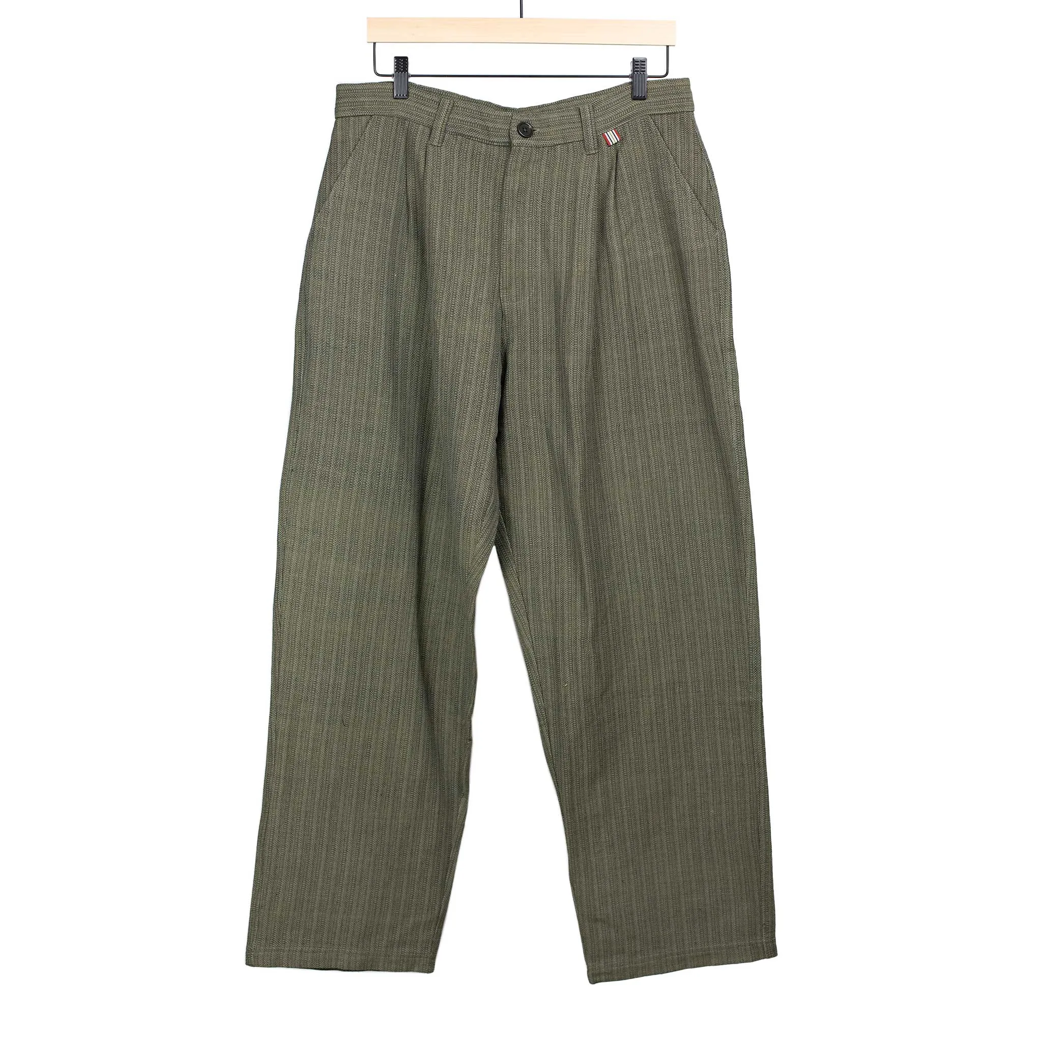 Antonio trouser in olive handloom cotton