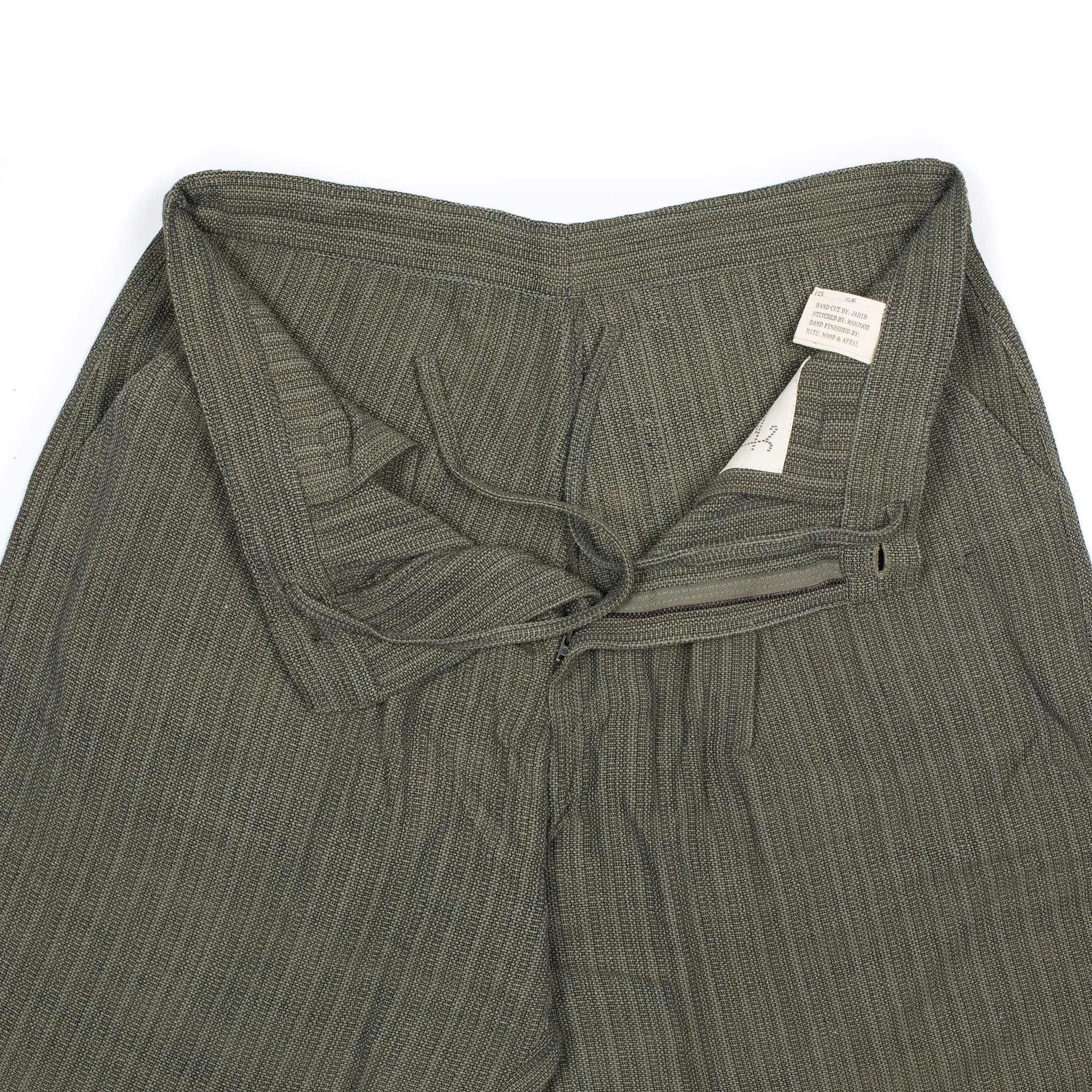 Antonio trouser in olive handloom cotton