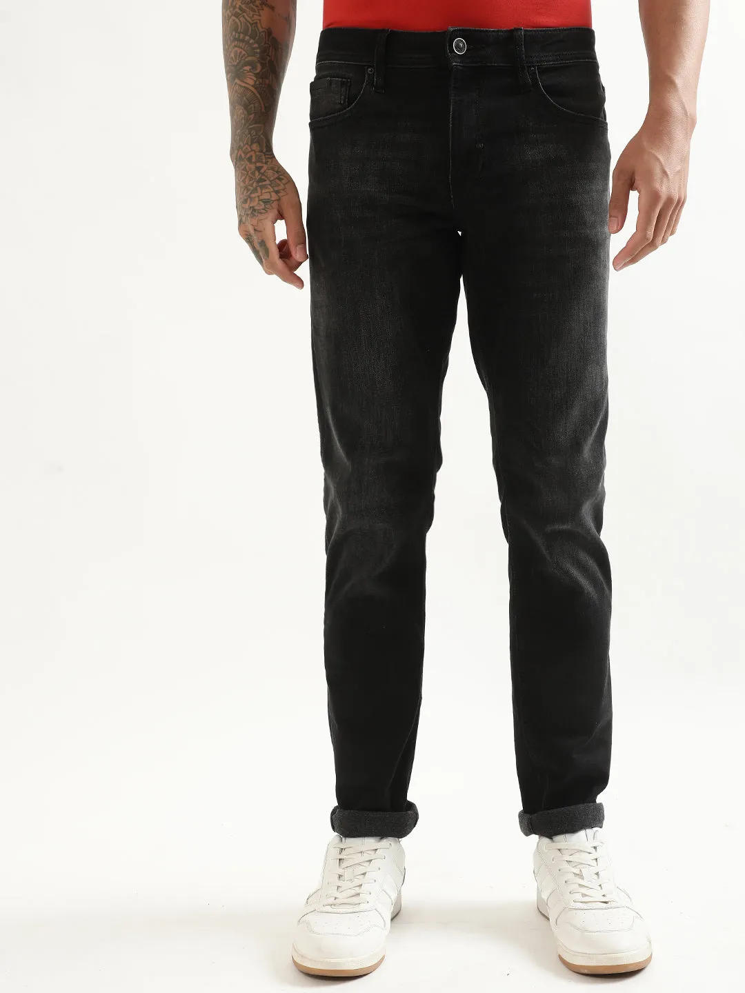 Antony Morato Men Slim Fit Light Fade Stretchable Jeans