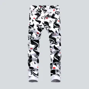 Beauty digital print men jeans