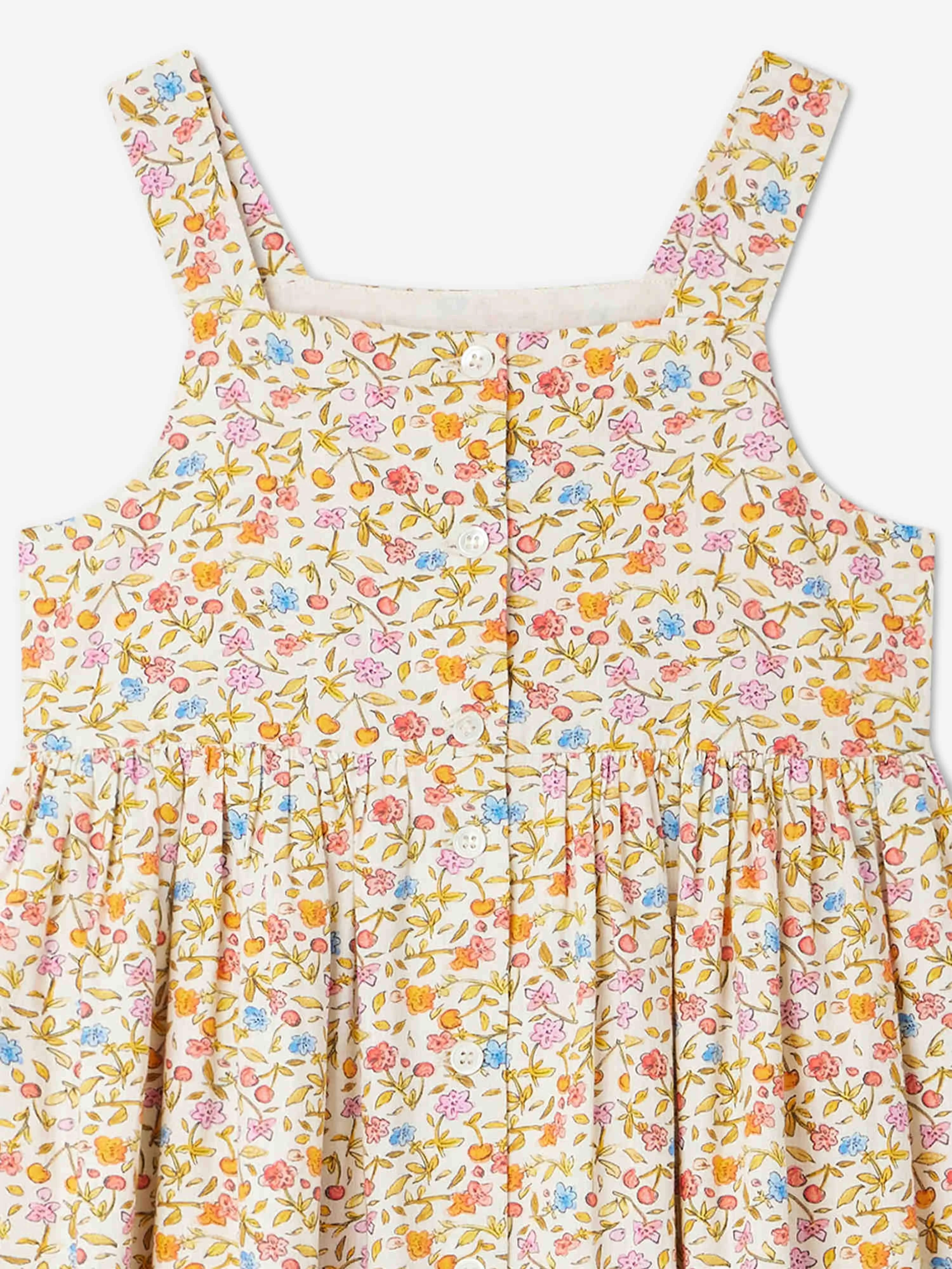 Bonpoint Girls Laly Floral Pinafore Dress in Multicolour