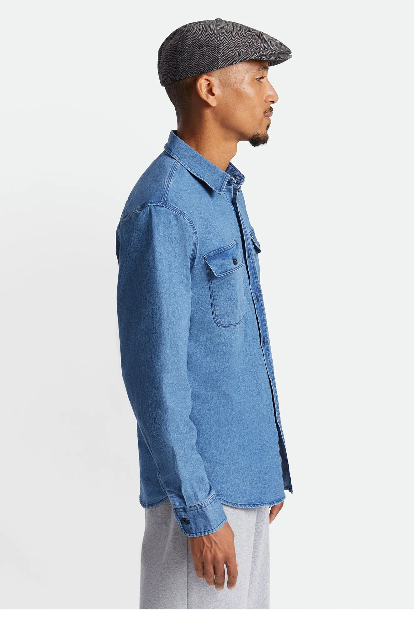 Bowery Stretch L/S Utility Shirt - Worn Indigo