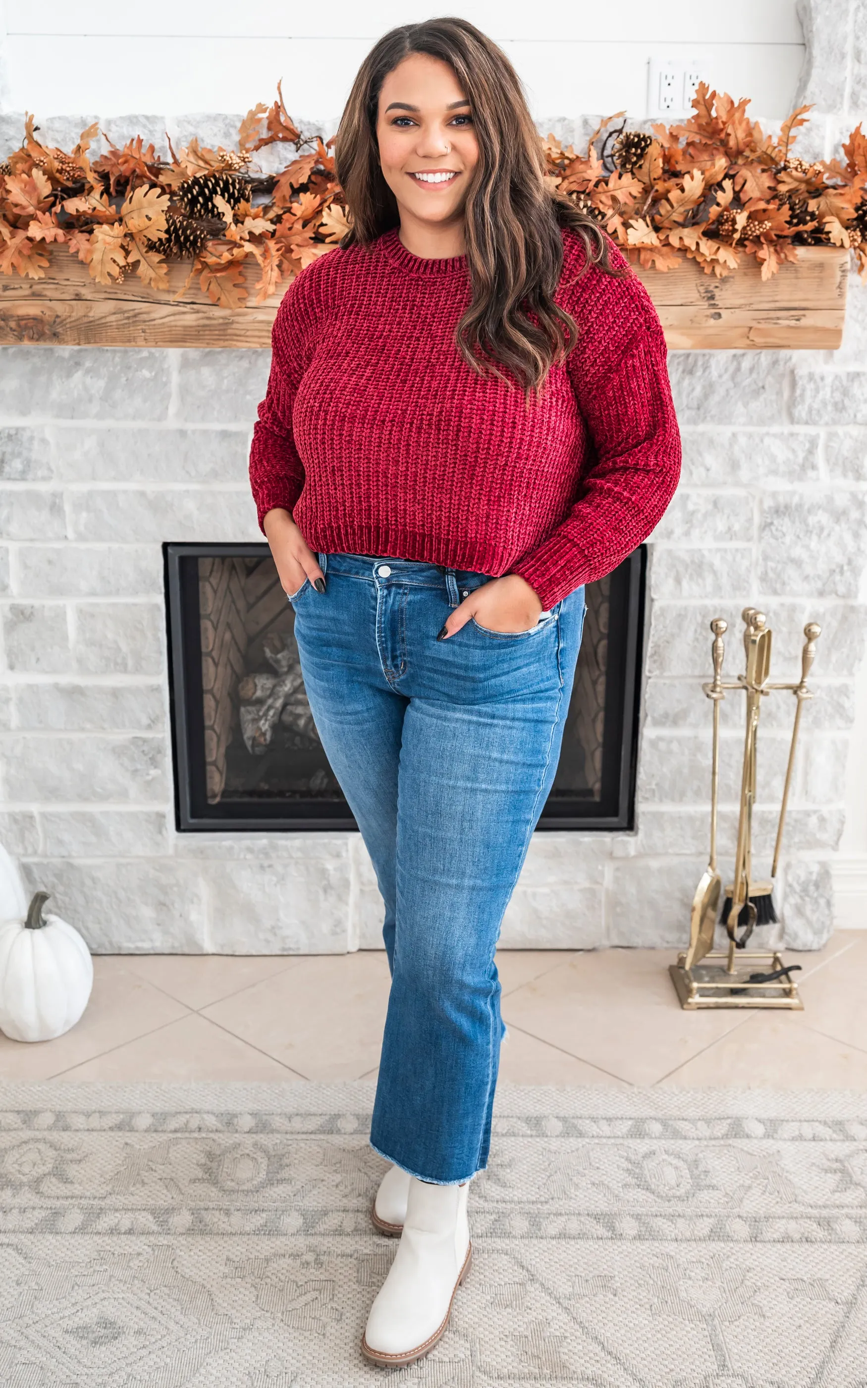 Chenille Cropped Sweater - Final Sale