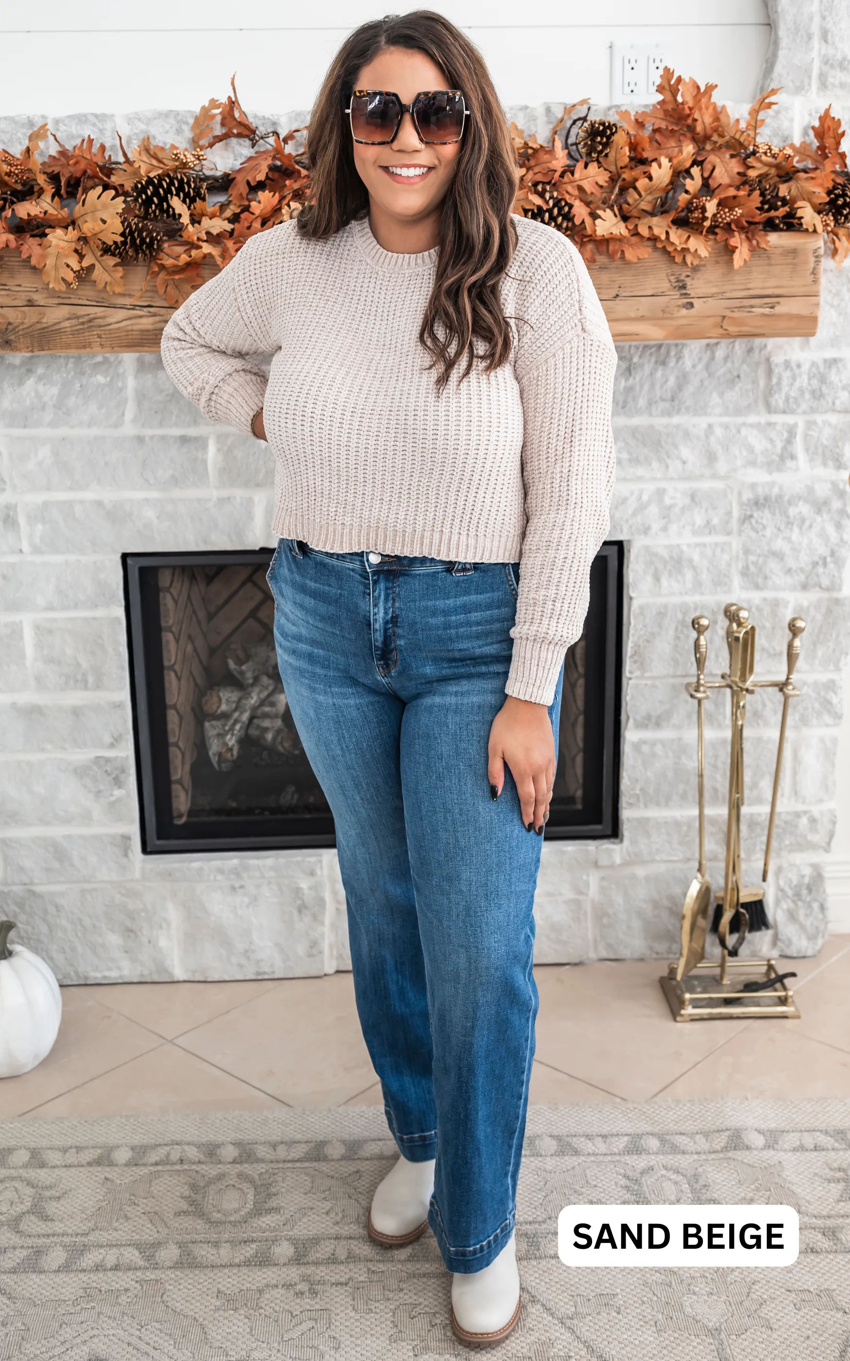 Chenille Cropped Sweater - Final Sale