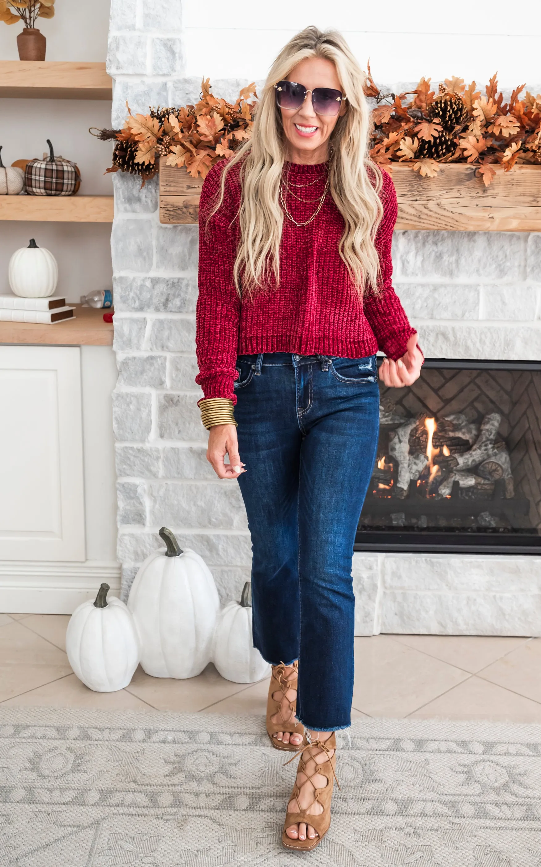 Chenille Cropped Sweater - Final Sale