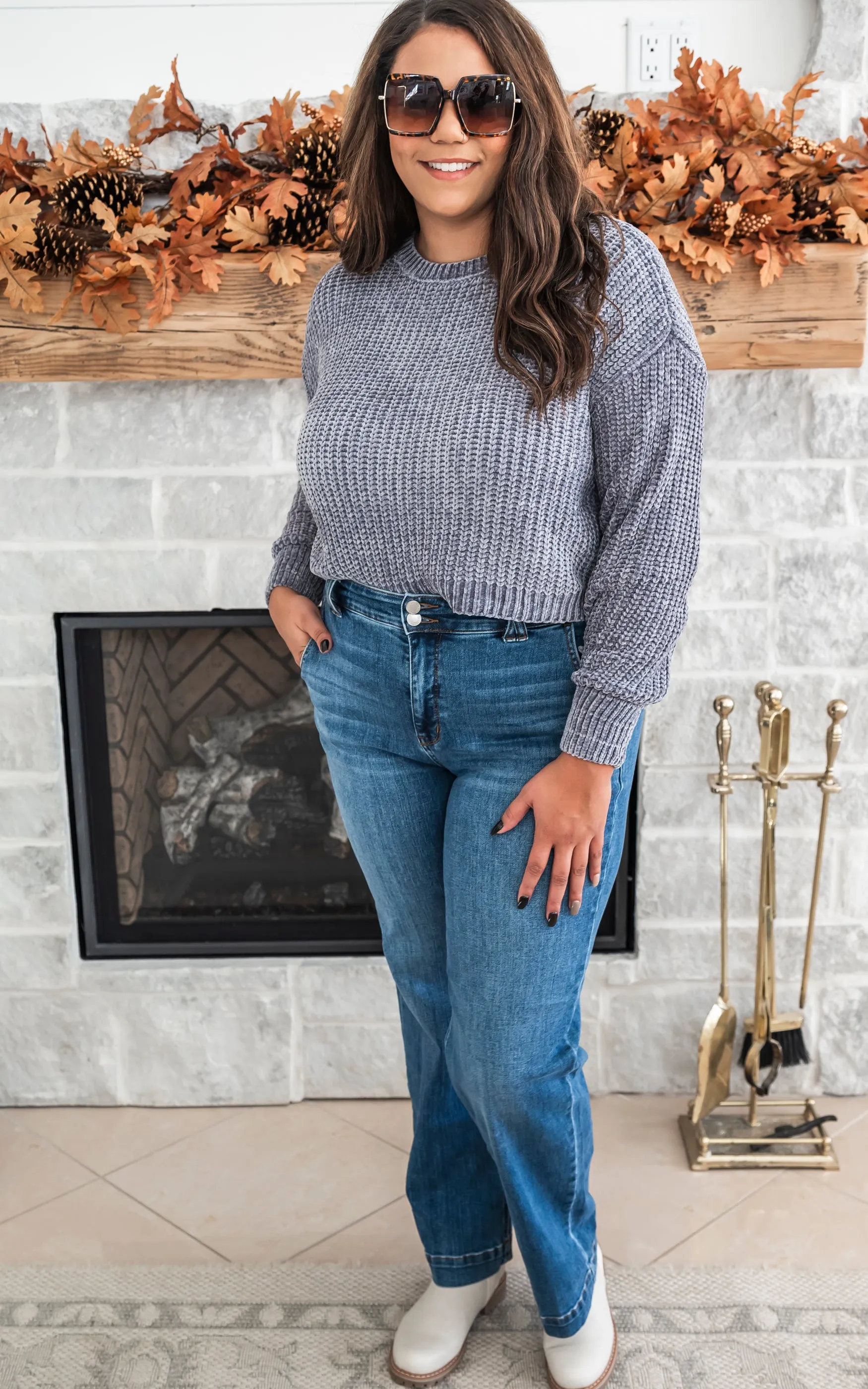 Chenille Cropped Sweater - Final Sale