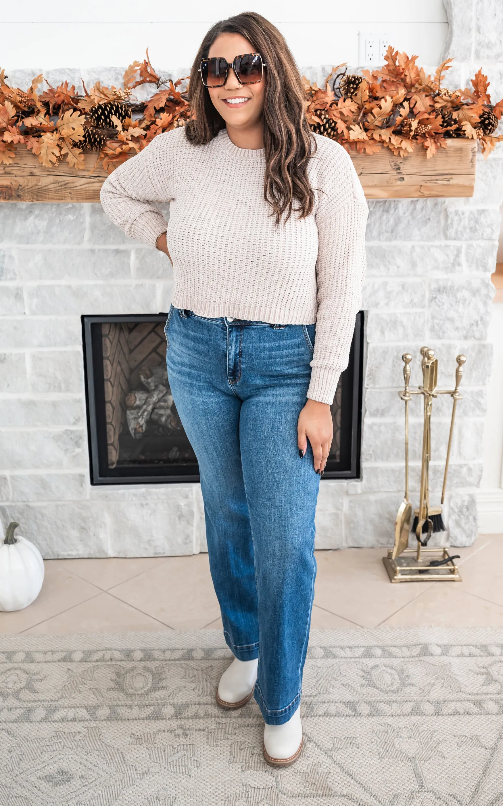 Chenille Cropped Sweater - Final Sale