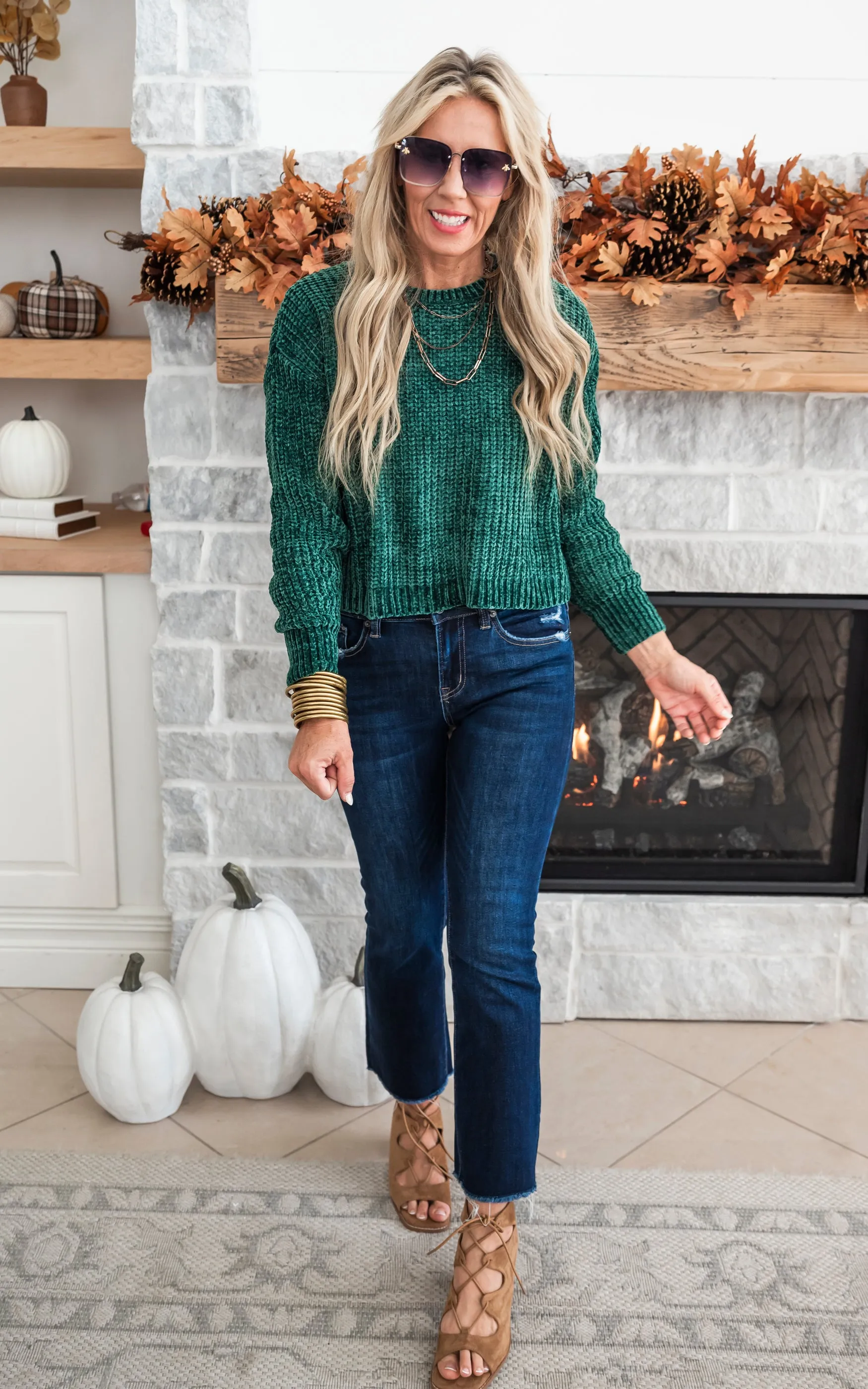 Chenille Cropped Sweater - Final Sale