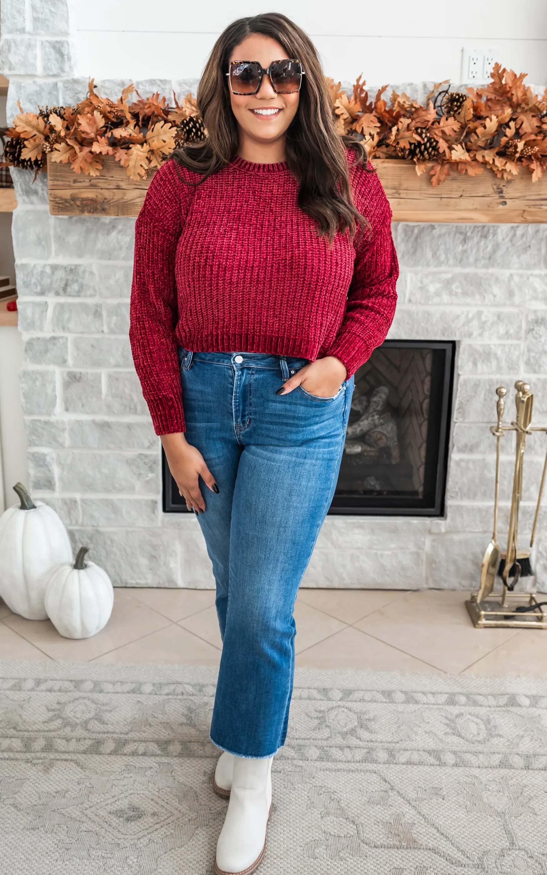 Chenille Cropped Sweater - Final Sale