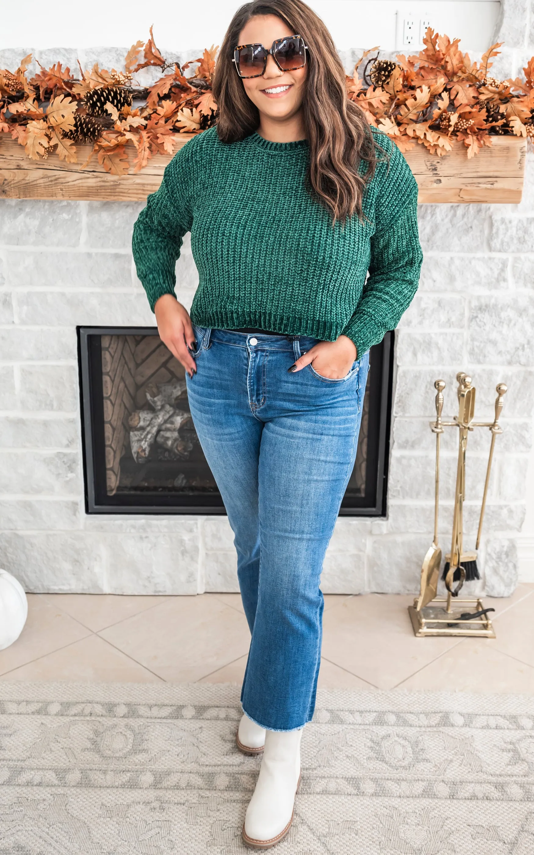 Chenille Cropped Sweater - Final Sale