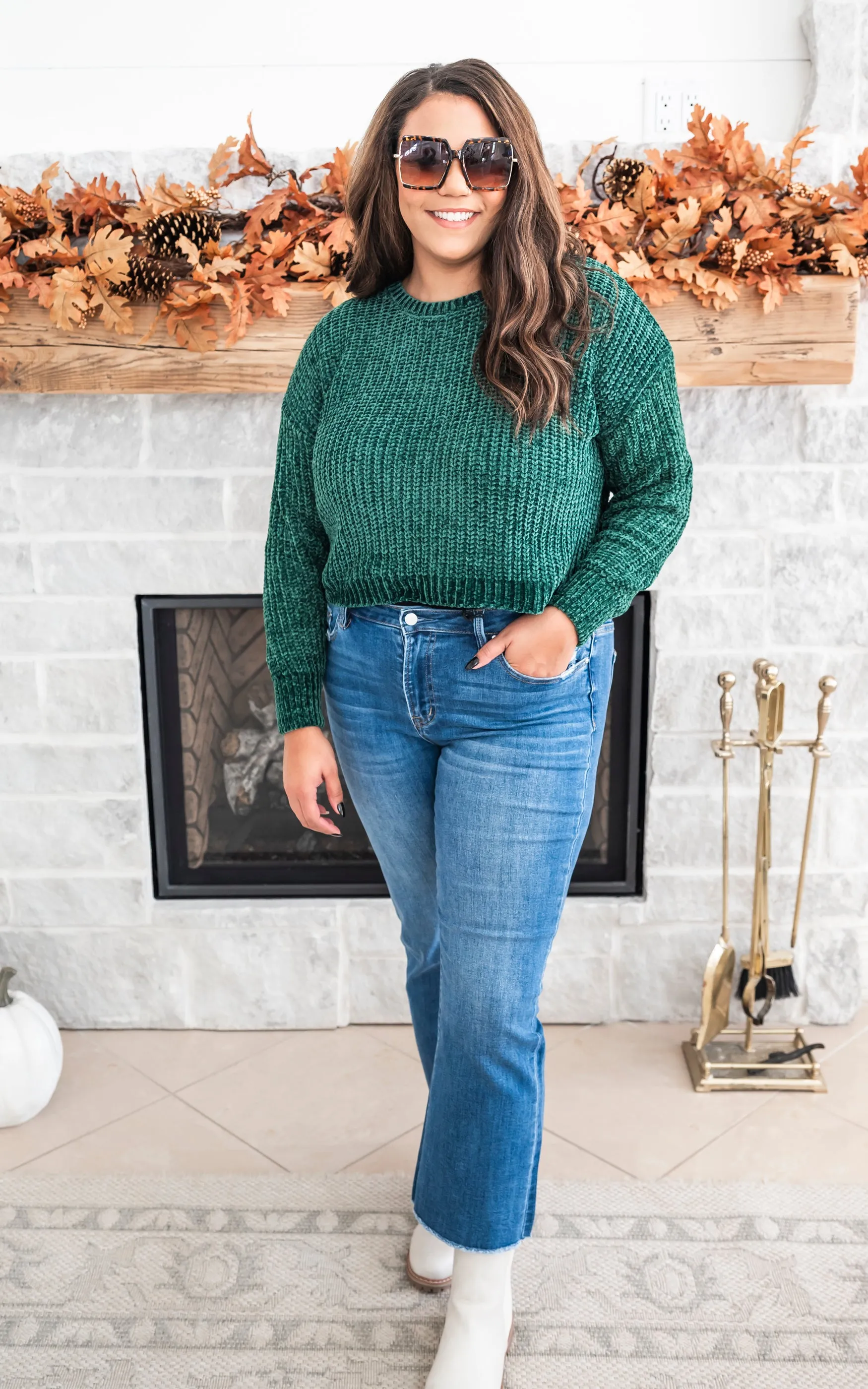 Chenille Cropped Sweater - Final Sale