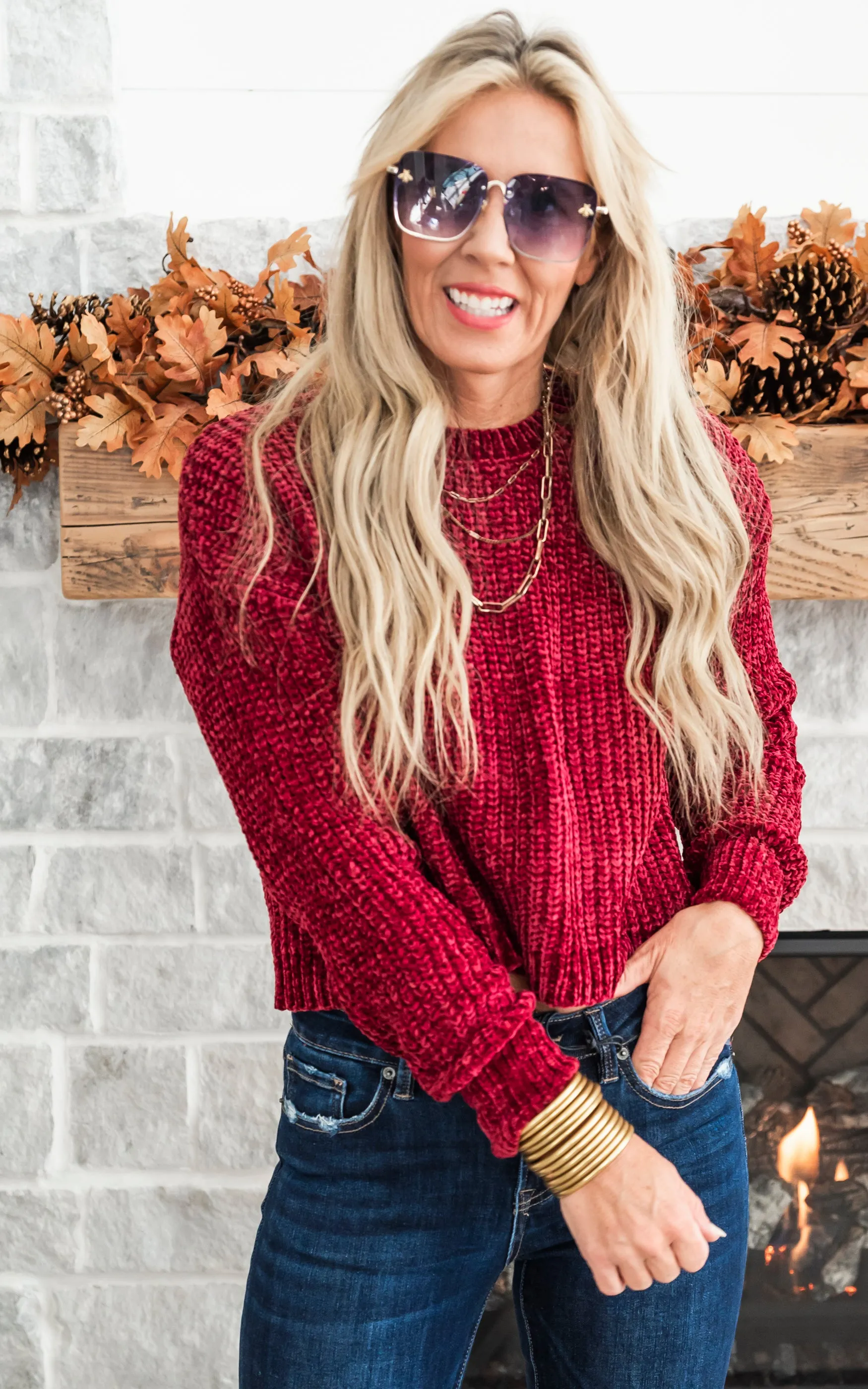 Chenille Cropped Sweater - Final Sale