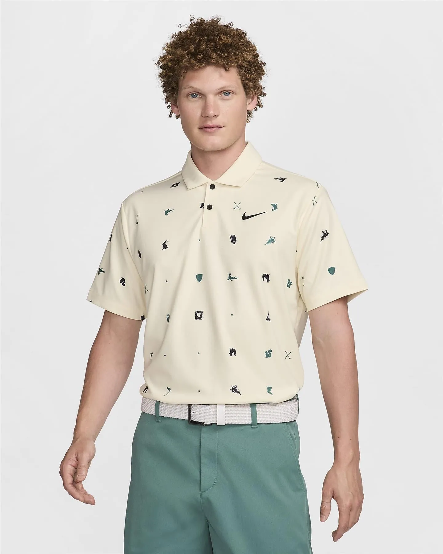 Dri-Fit Tour Icon Print Polo Coconut Milk Black - AW24