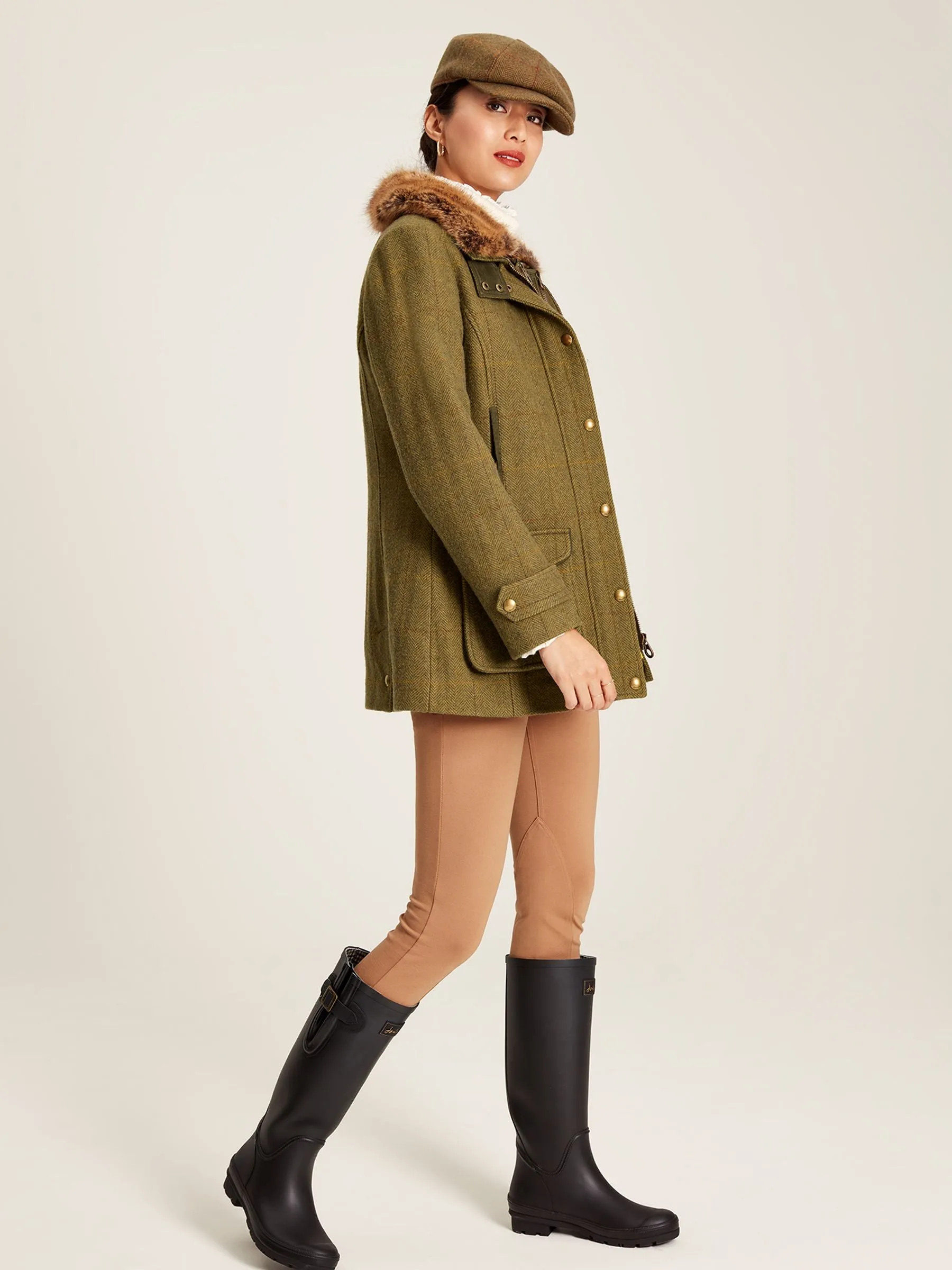 Fieldcoat Luxe Tweed Jacket With Removable Gilet - Green Tweed