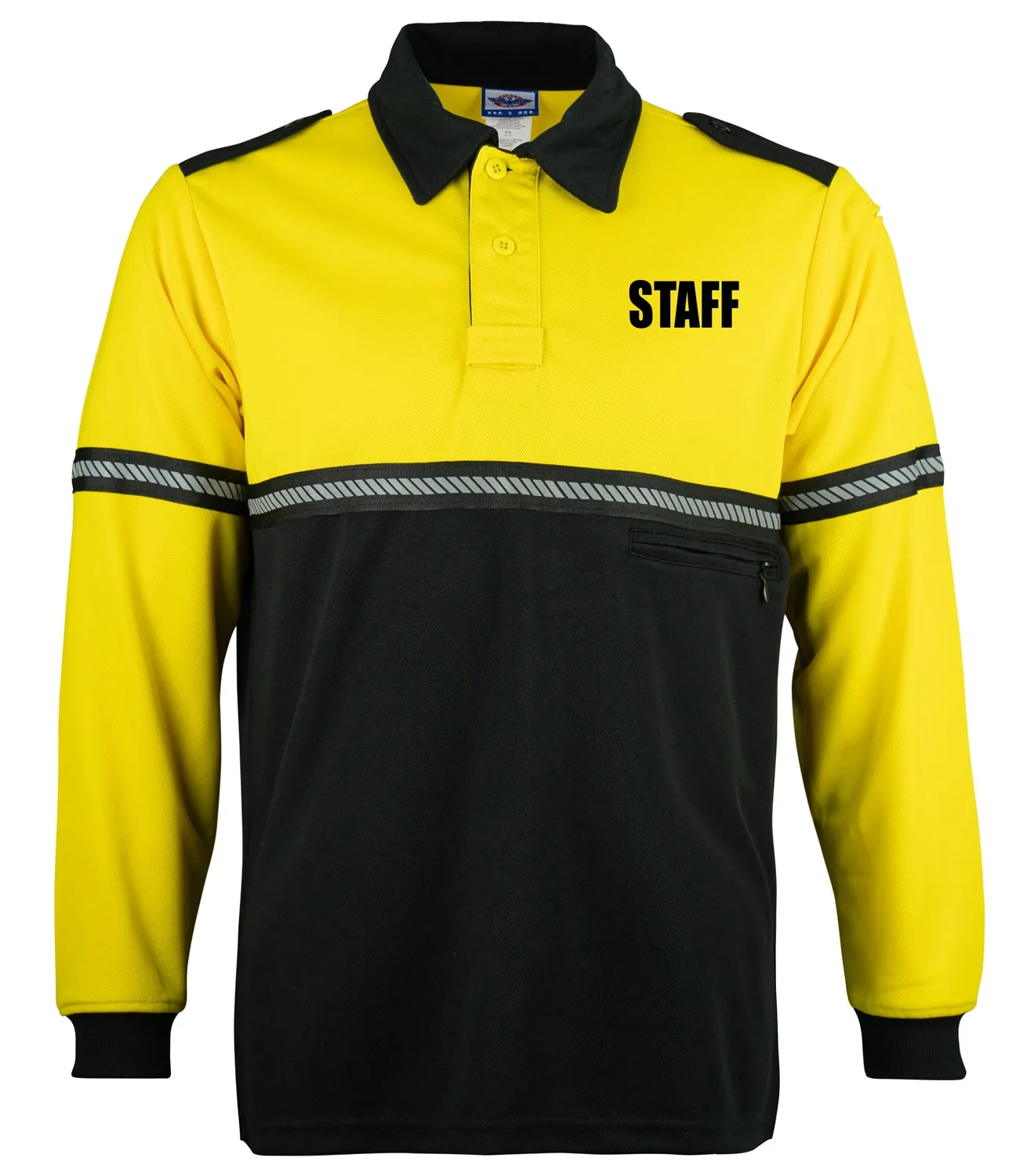 First Class Two Tone Long Sleeve Bike Patrol Shirt with Zipper Pocket and Hash Stripes with Staff ID