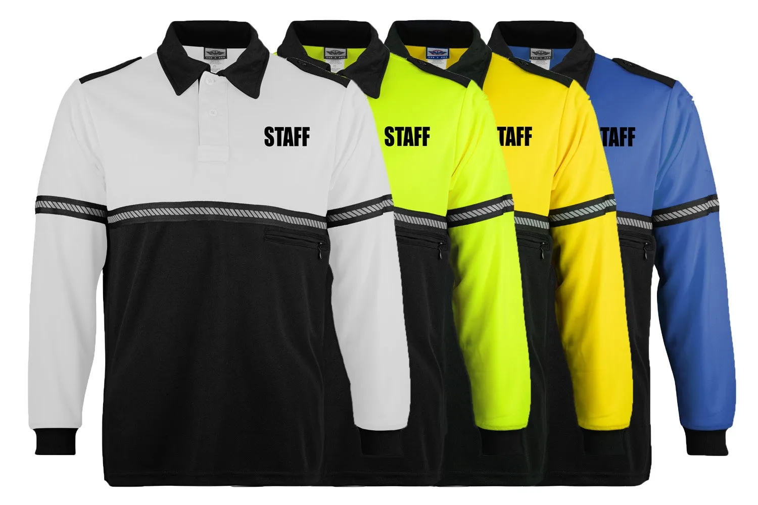 First Class Two Tone Long Sleeve Bike Patrol Shirt with Zipper Pocket and Hash Stripes with Staff ID