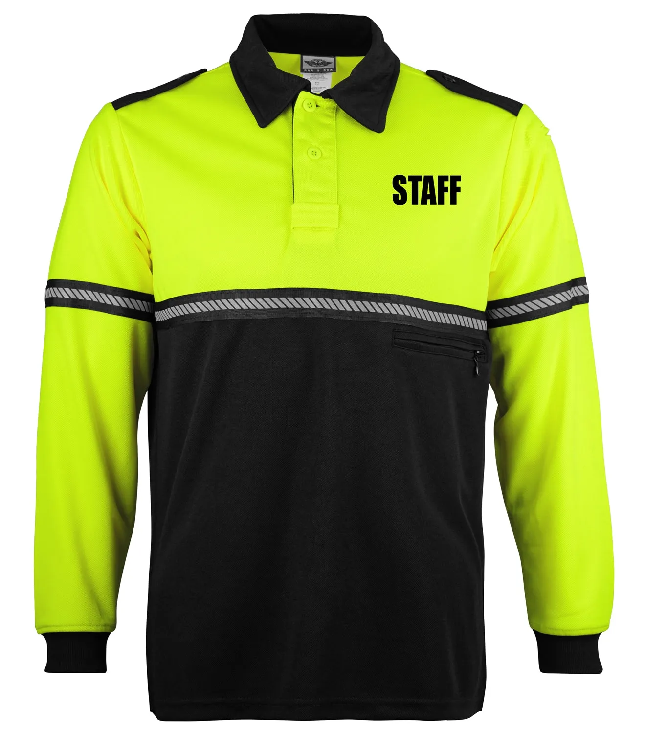 First Class Two Tone Long Sleeve Bike Patrol Shirt with Zipper Pocket and Hash Stripes with Staff ID