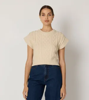 Gigi Sweater Vest - Cream