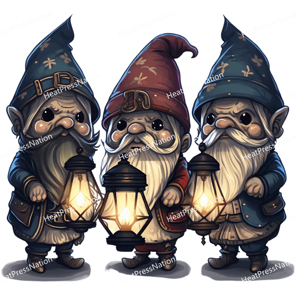 Gnomes with Laterns Design