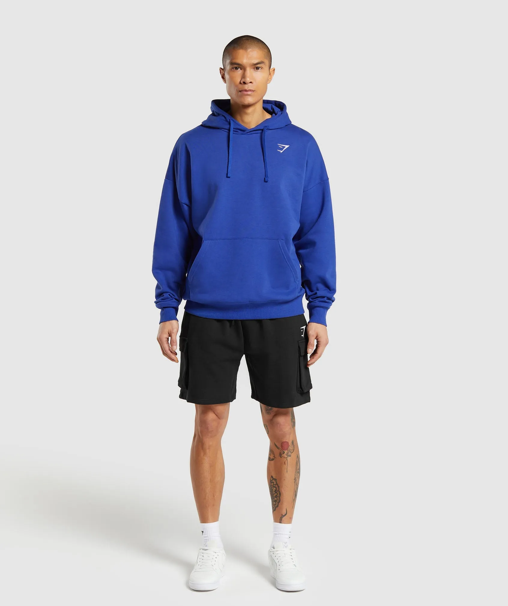 Gymshark Crest Oversized Hoodie - Wave Blue