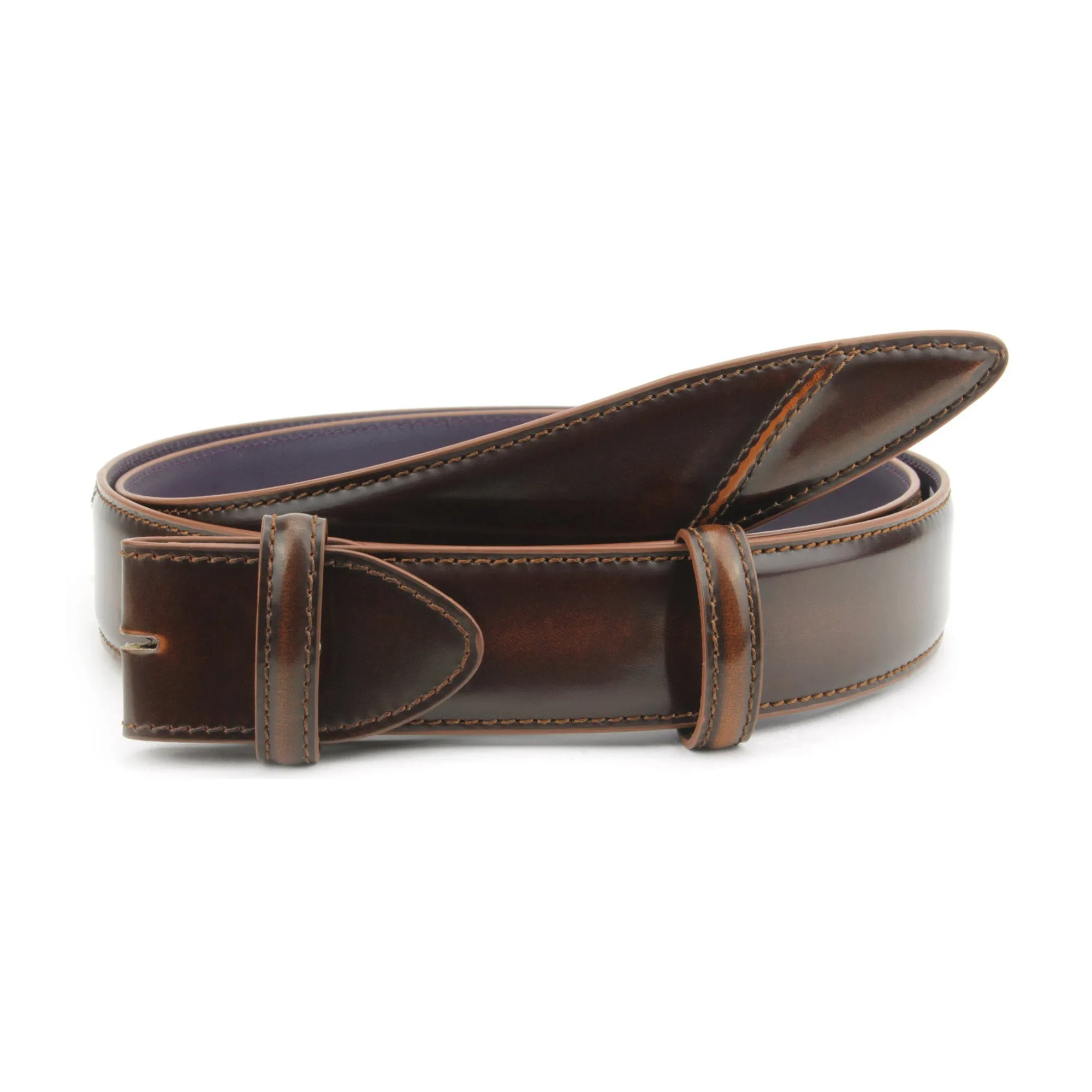 Hancock Hand Burnished Cordovan Effect Belt Strap