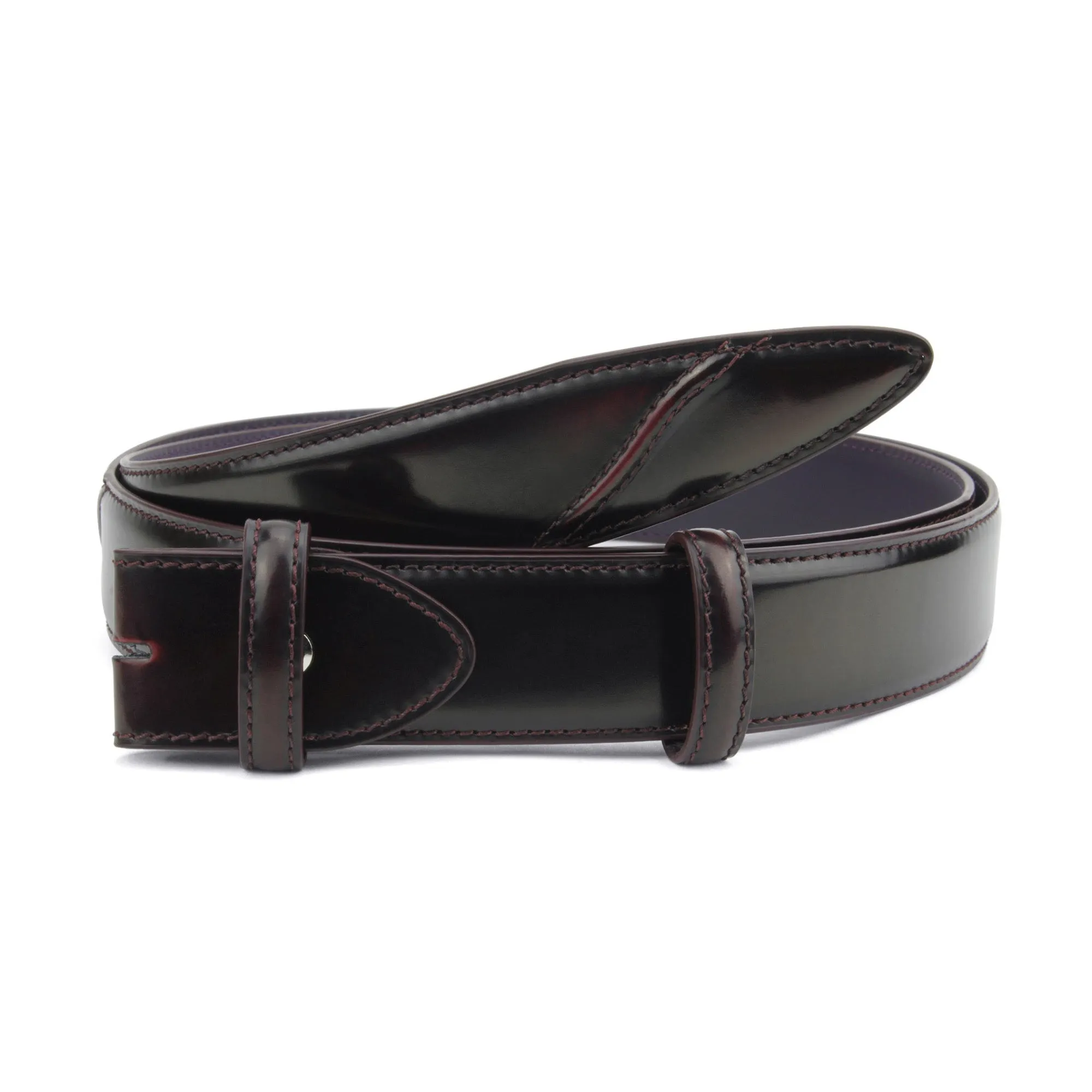 Hancock Hand Burnished Cordovan Effect Belt Strap