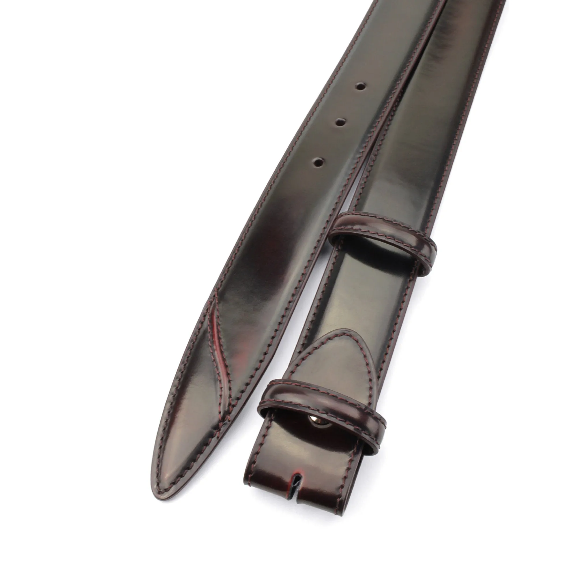 Hancock Hand Burnished Cordovan Effect Belt Strap