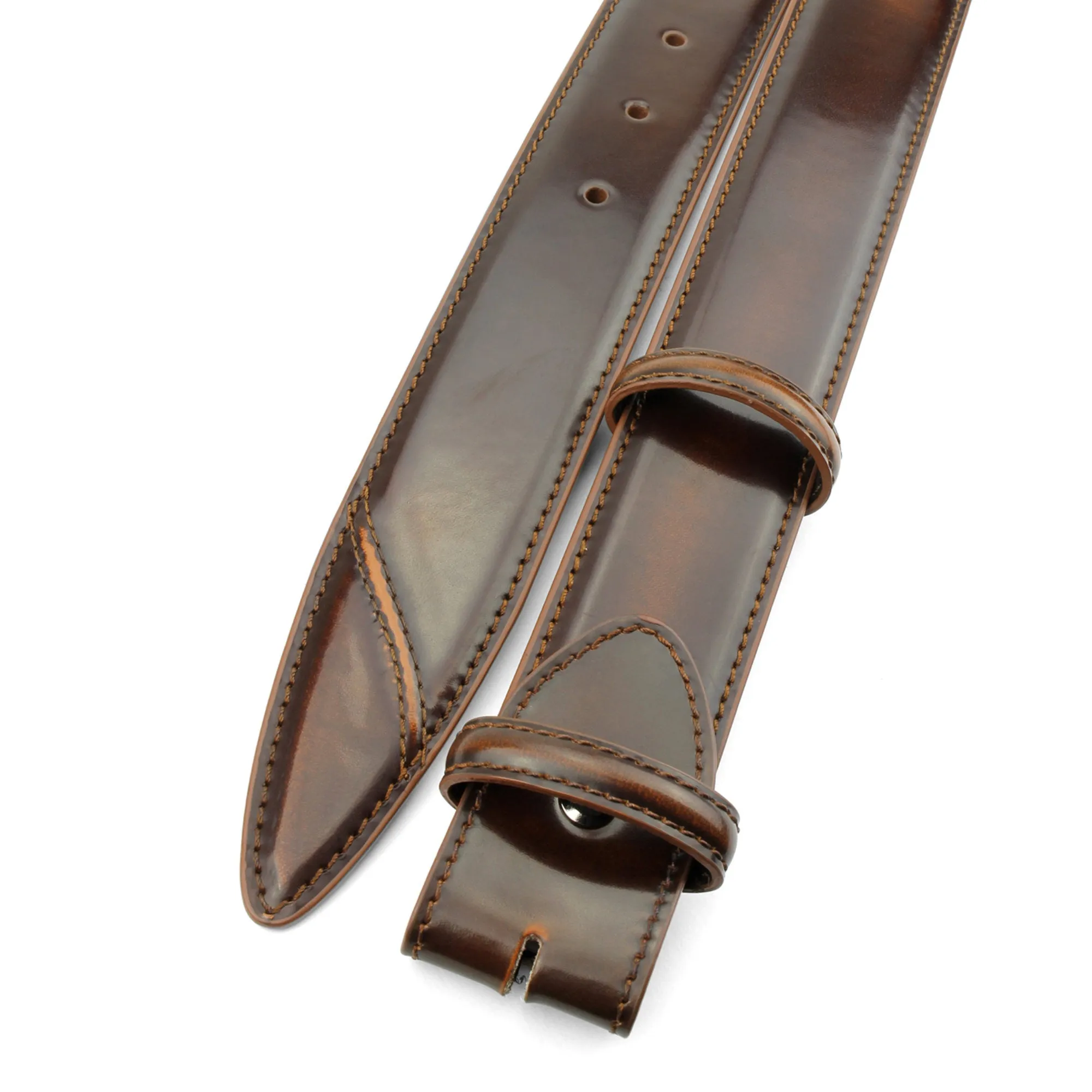 Hancock Hand Burnished Cordovan Effect Belt Strap