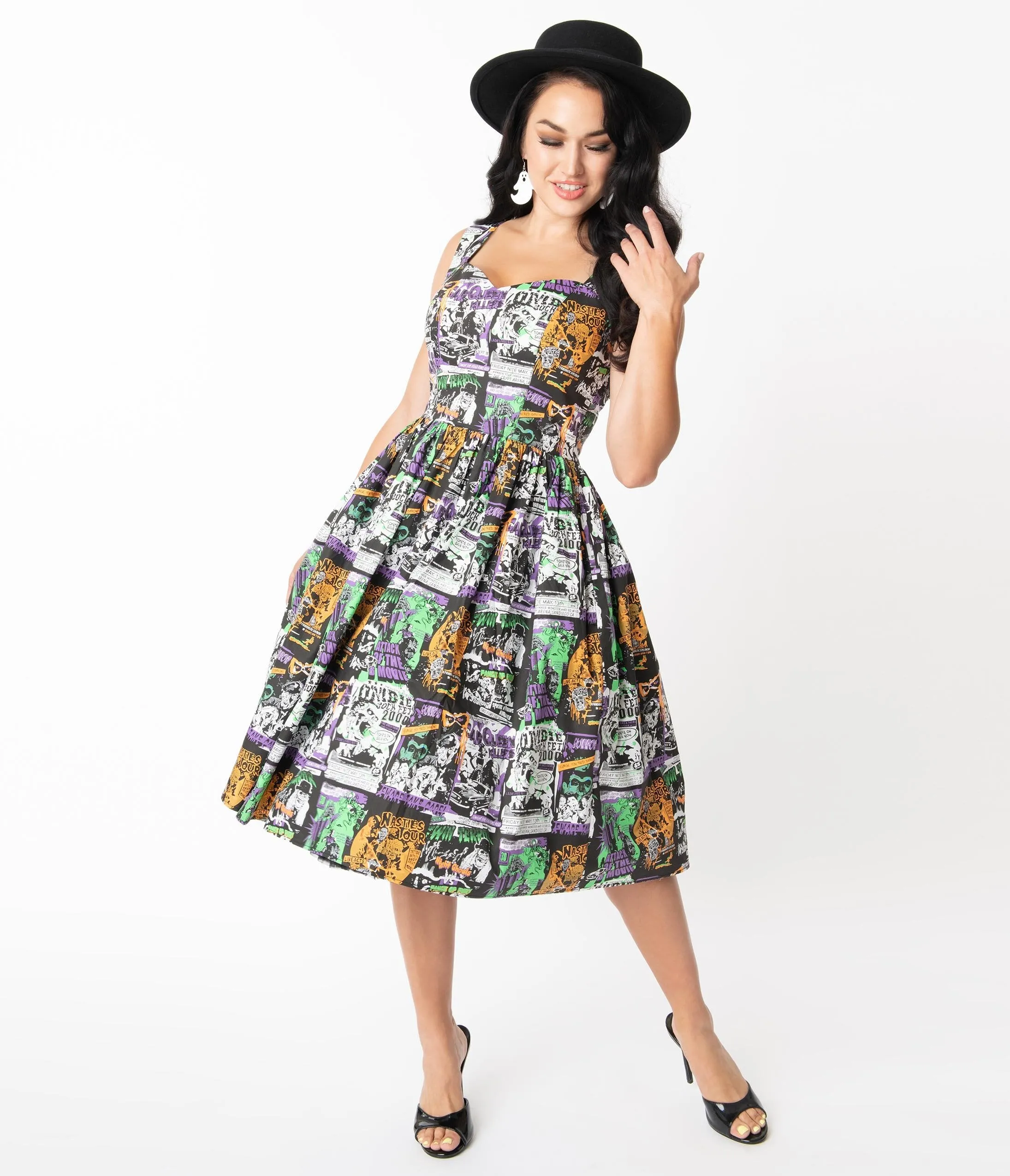 Hell Bunny 1950s Be Afraid Swing Dress