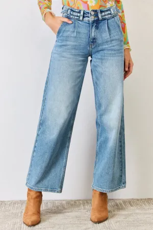 High Waist Wide Leg Jeans KESLEY New Women's Fashion Denim Pants Cotton Luxury Jeans