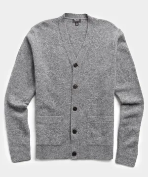 Italian Merino Cardigan in Grey