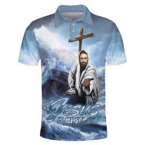 Jesus Is My Savior Cross Polo Shirt - Christian Shirts & Shorts