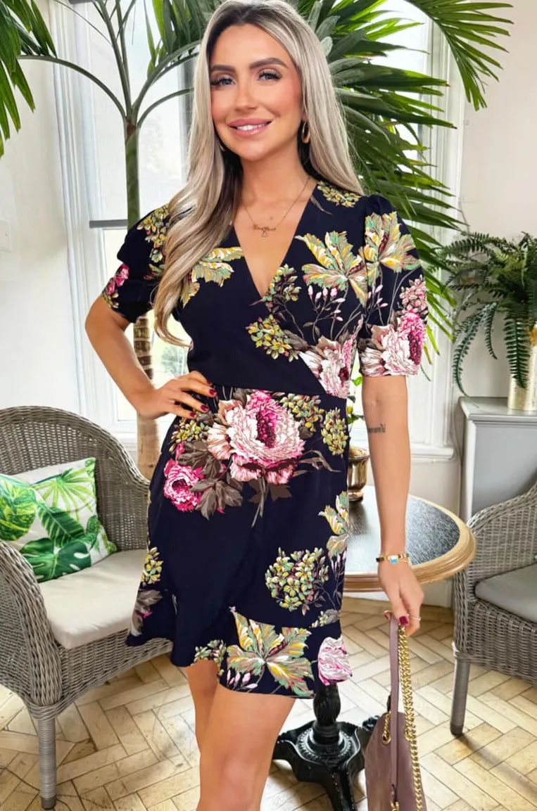 Kamryn Navy Floral Dress