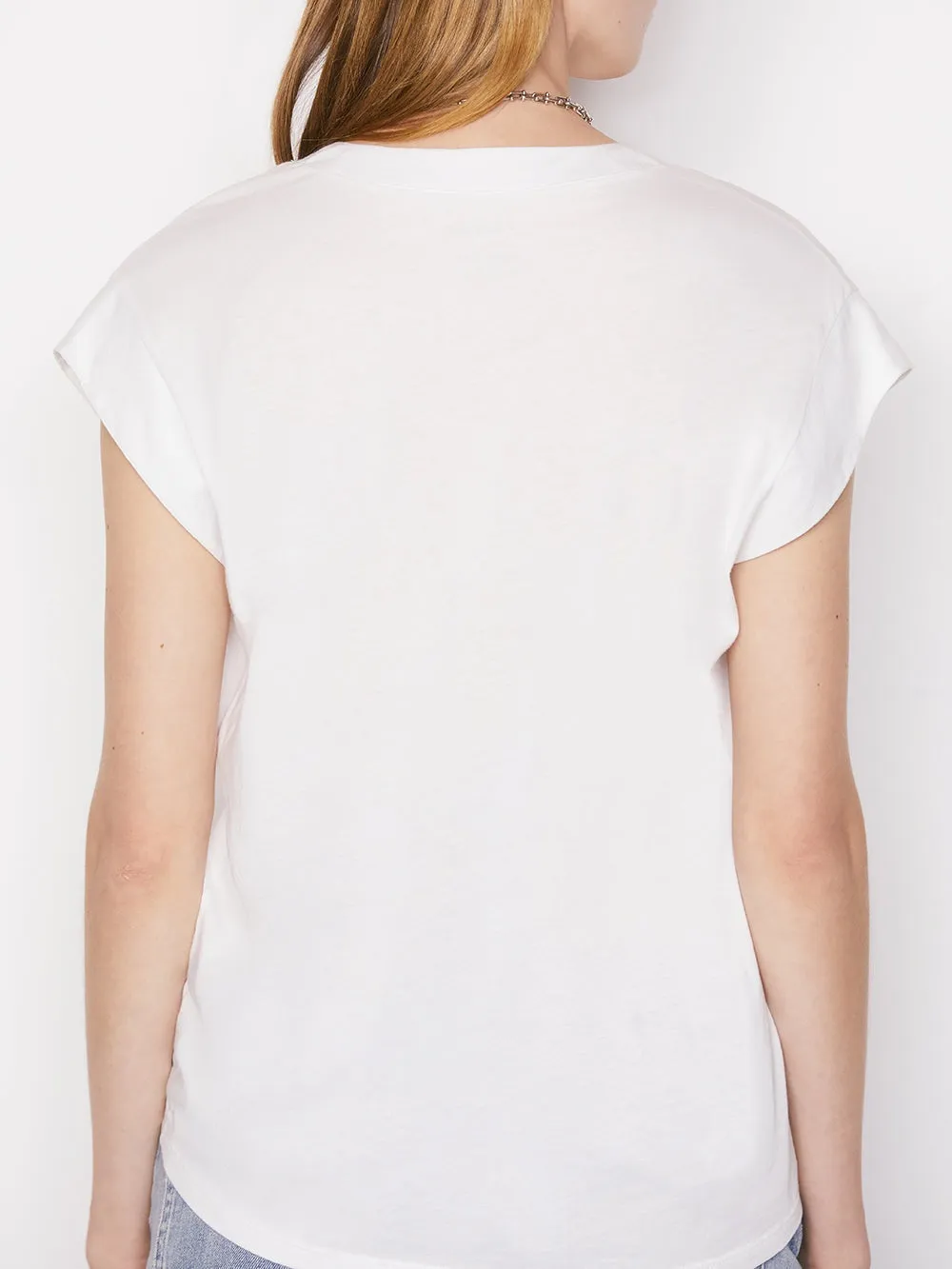 LE MID RISE V NECK TEE (BLANC) - FRAME