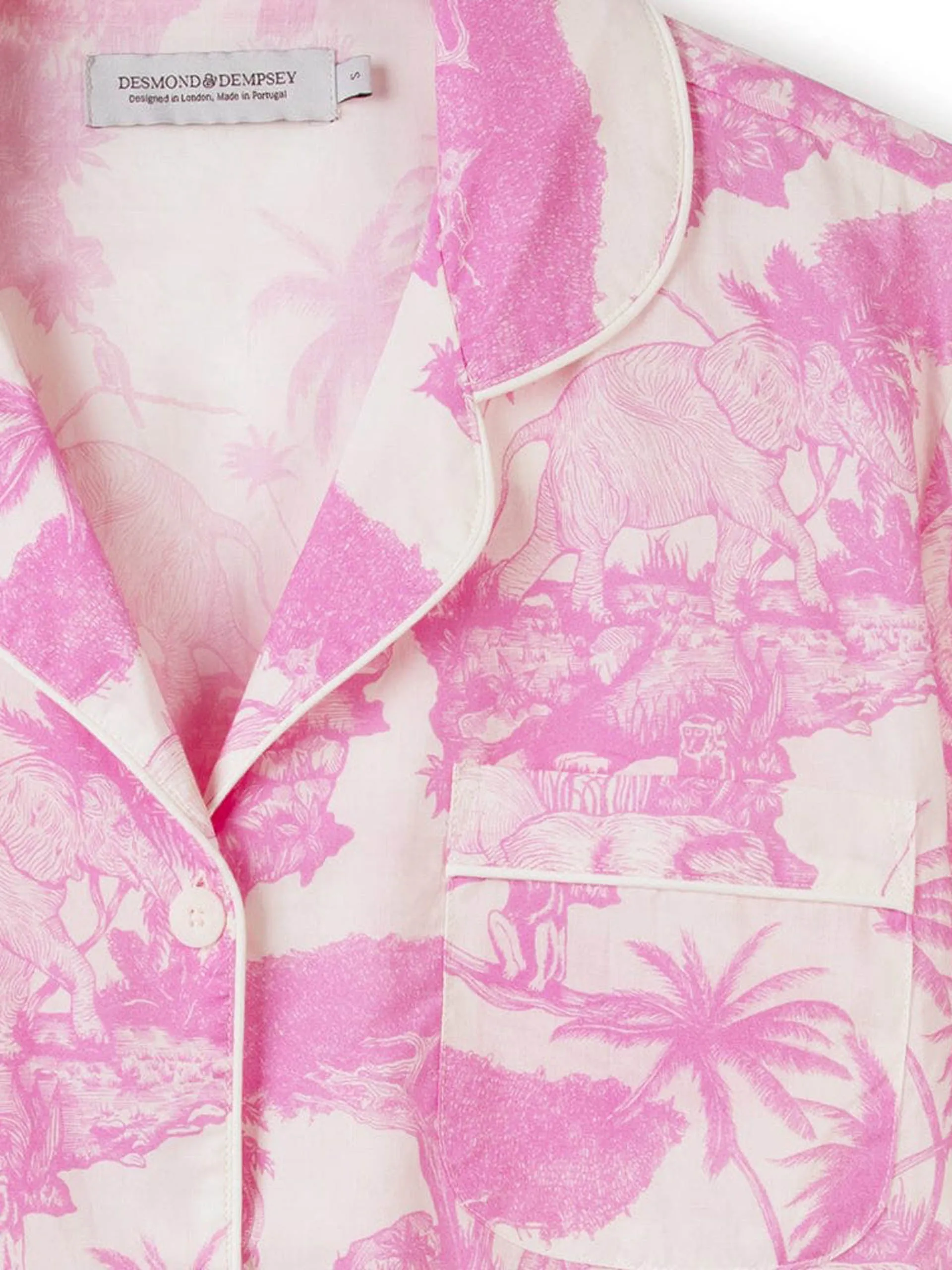 Long pyjama set loxodonta print pink