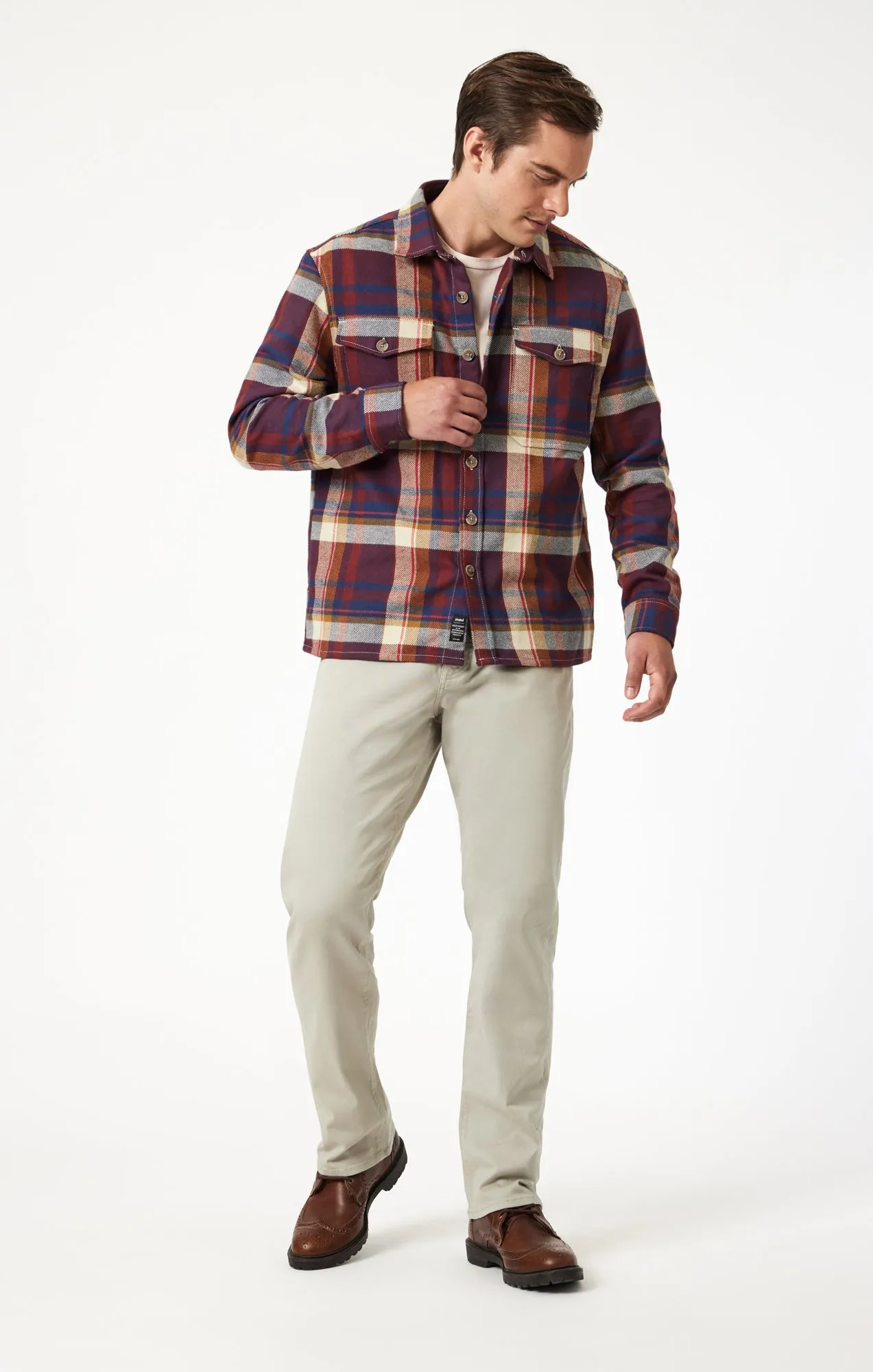 MATT RELAXED STRAIGHT LEG IN SILVER CASUAL TWILL