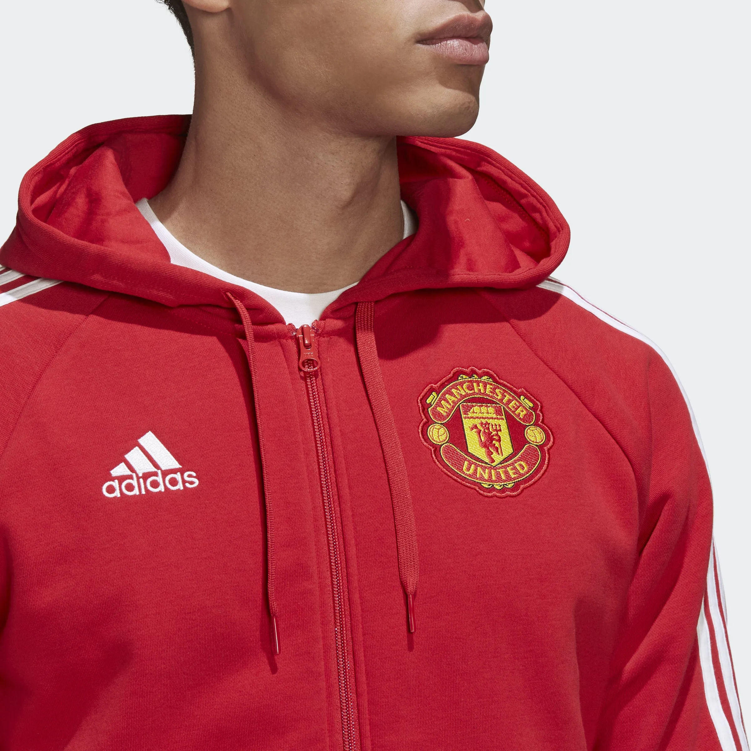 Men's adidas Manchester United 3-Stripes Full-Zip Hoodie