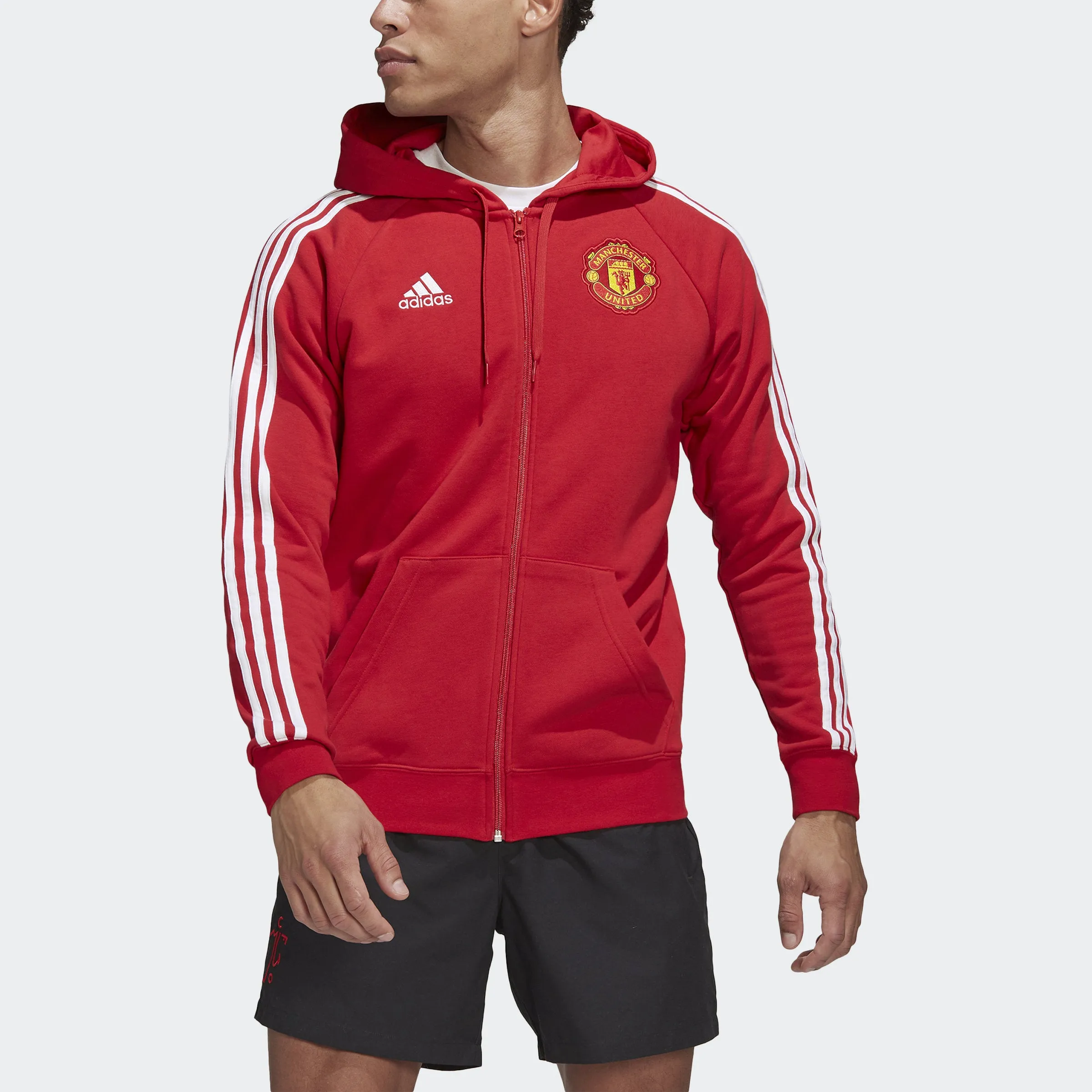 Men's adidas Manchester United 3-Stripes Full-Zip Hoodie