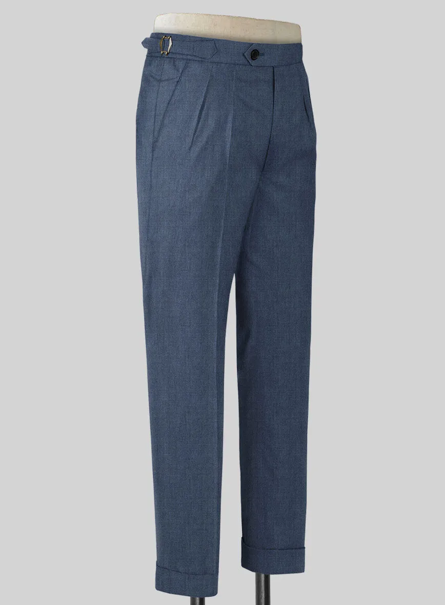 Napolean Stretch Imperial Blue Highland Wool Trousers