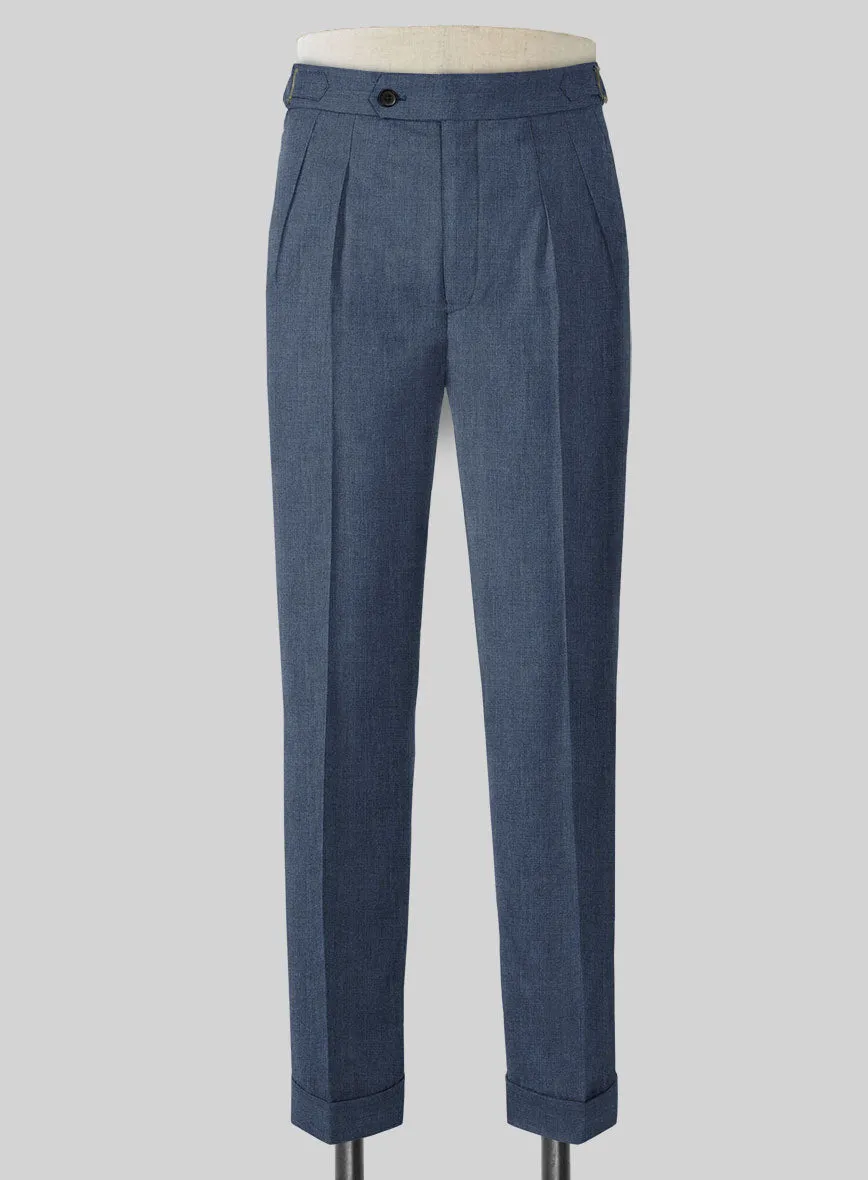 Napolean Stretch Imperial Blue Highland Wool Trousers