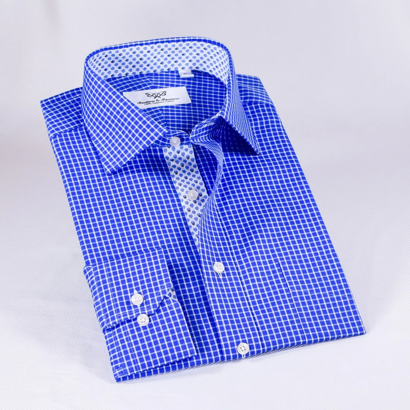 New Arrival Mini Blue Check With Floral Inner Lining Formal Business Dress Luxury Fashion