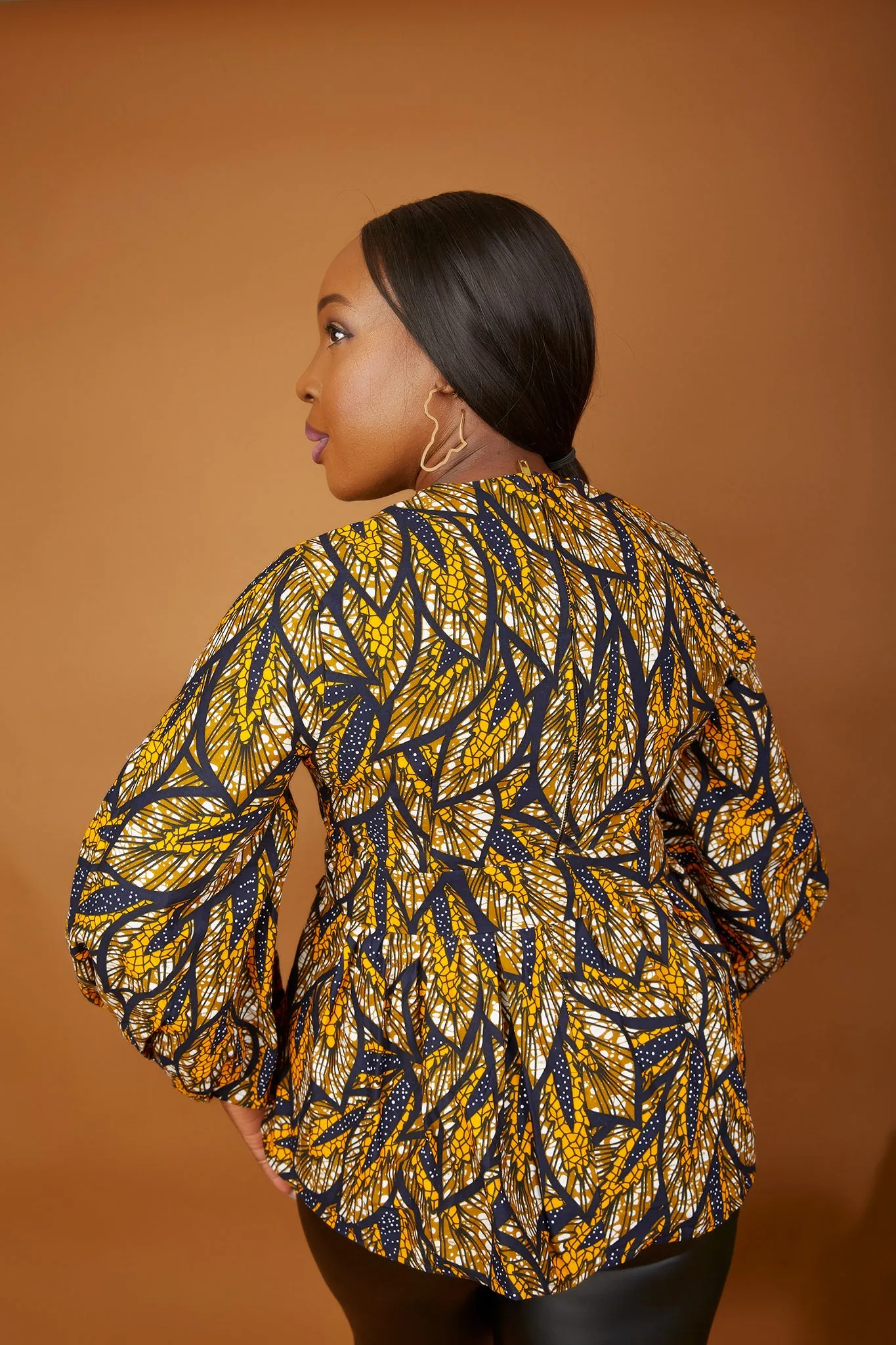 New In African Print Long Sleeve High Waist Top (Also available in Plus Size) - Tegga