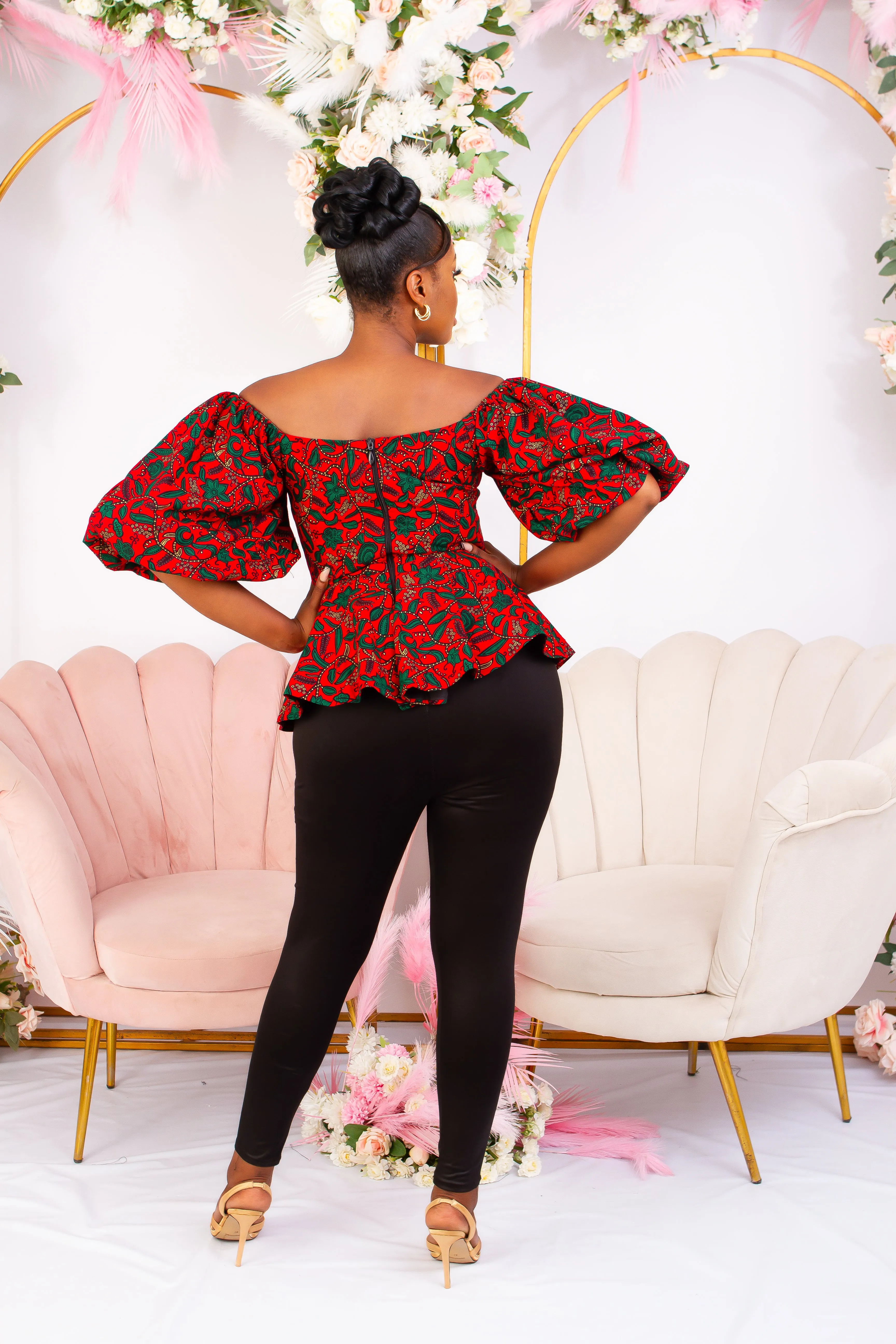 New in African Print Peplum Blouse/Top - Murayo